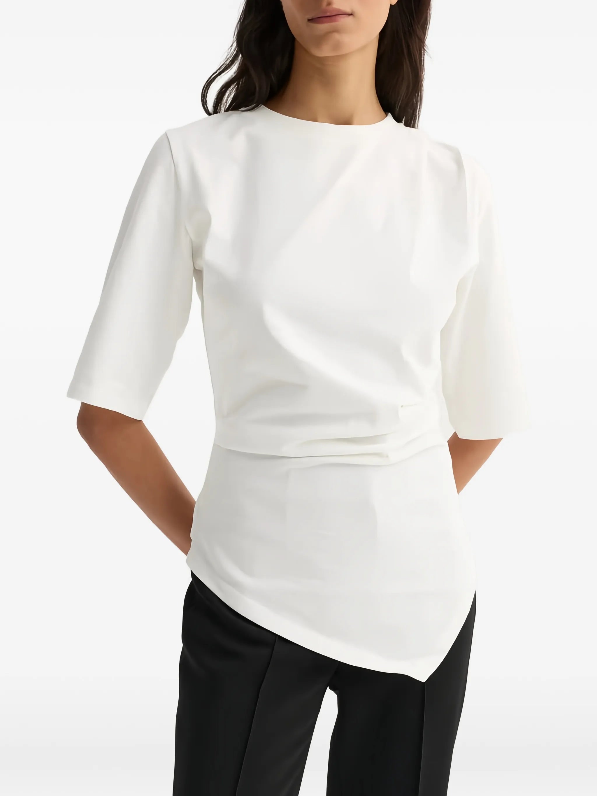 asymmetrical draped T-shirt