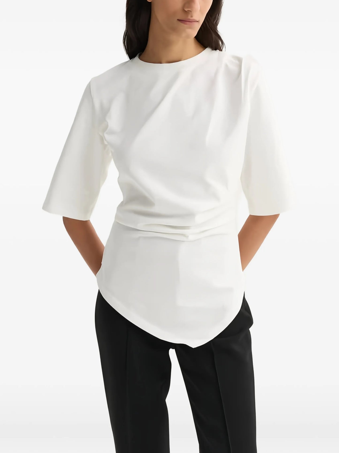 asymmetrical draped T-shirt