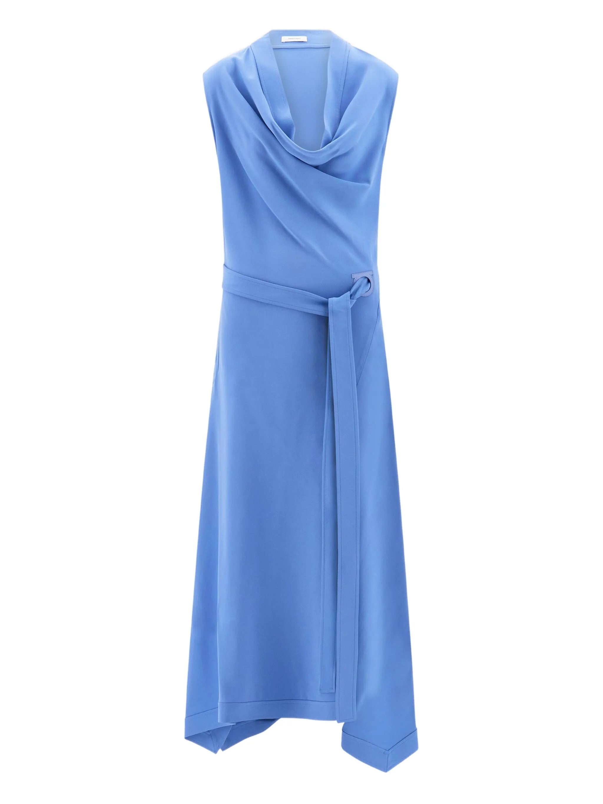 cowl-neck asymmetric dress