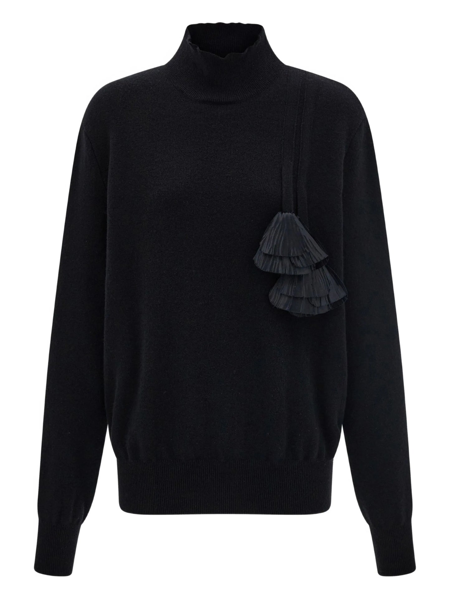 pleated-tassel sweater