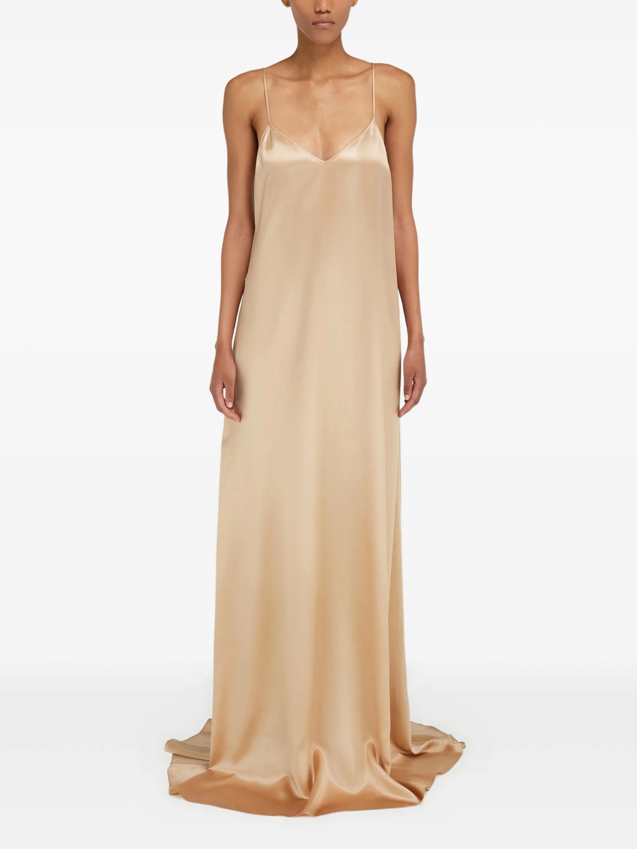 satin slip long dress