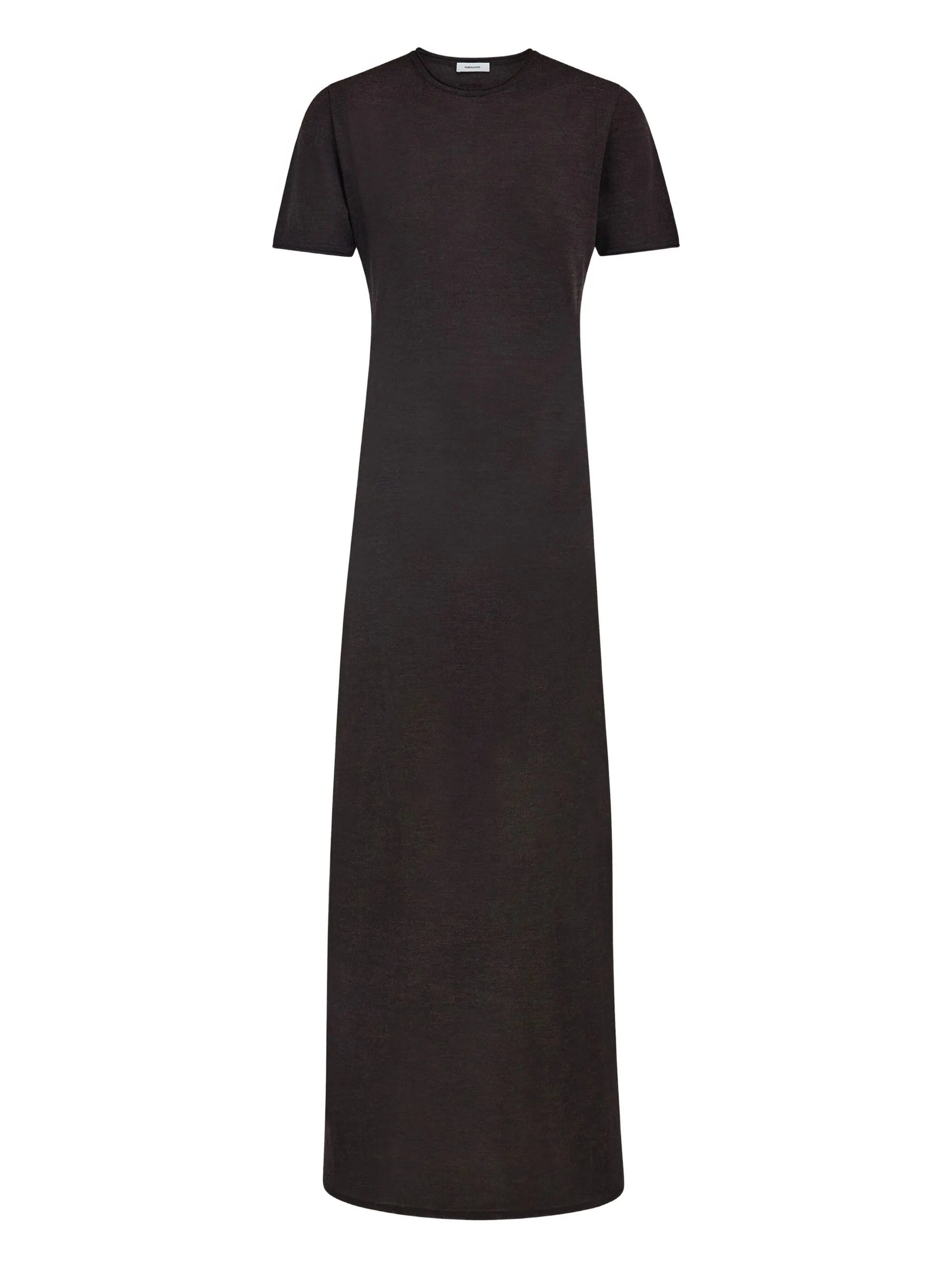 rolled-neckline maxi dress