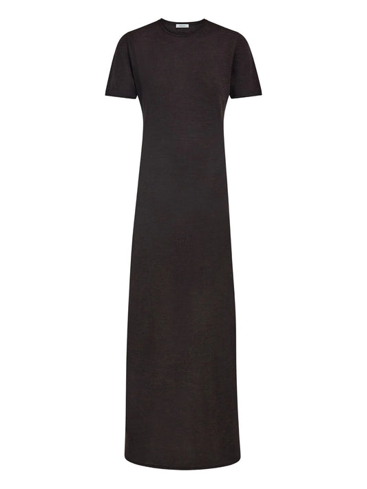 rolled-neckline maxi dress