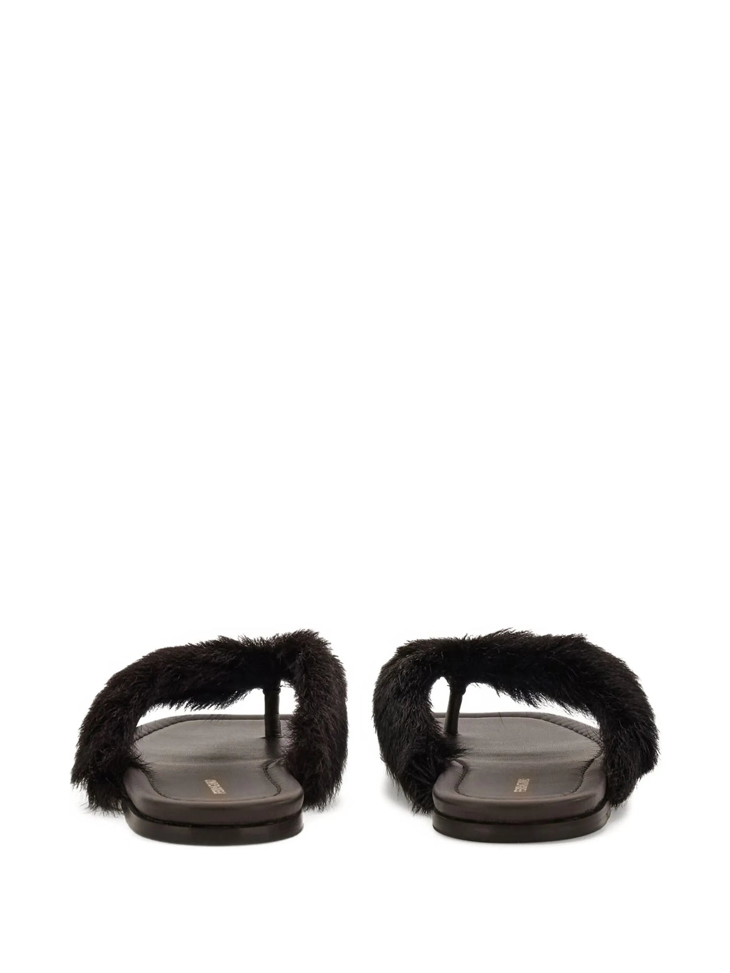 fur-detail thong sandals
