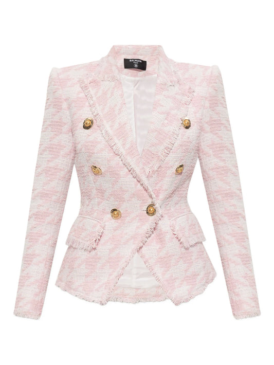 tweed frayed-edge blazer