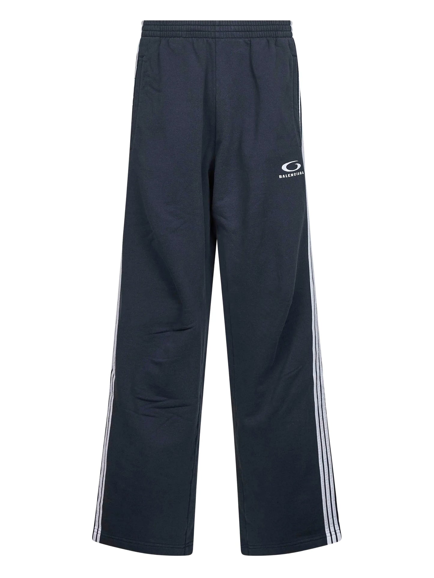 embroidered-striped track pants