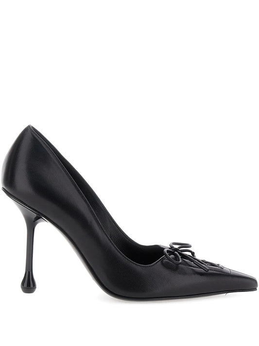 95mm Scarlet lace-up pumps