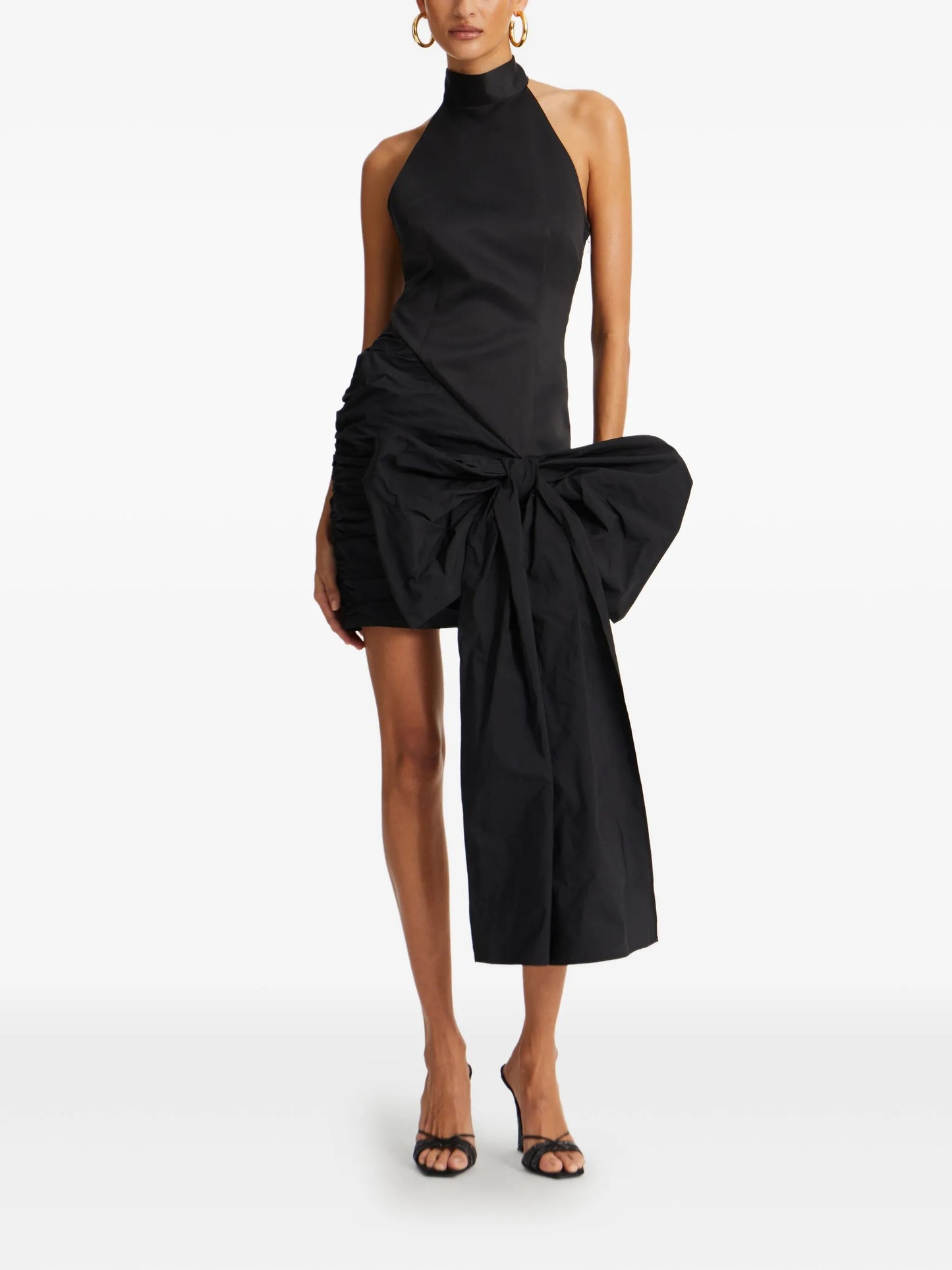 halter-neck bow-detail dress