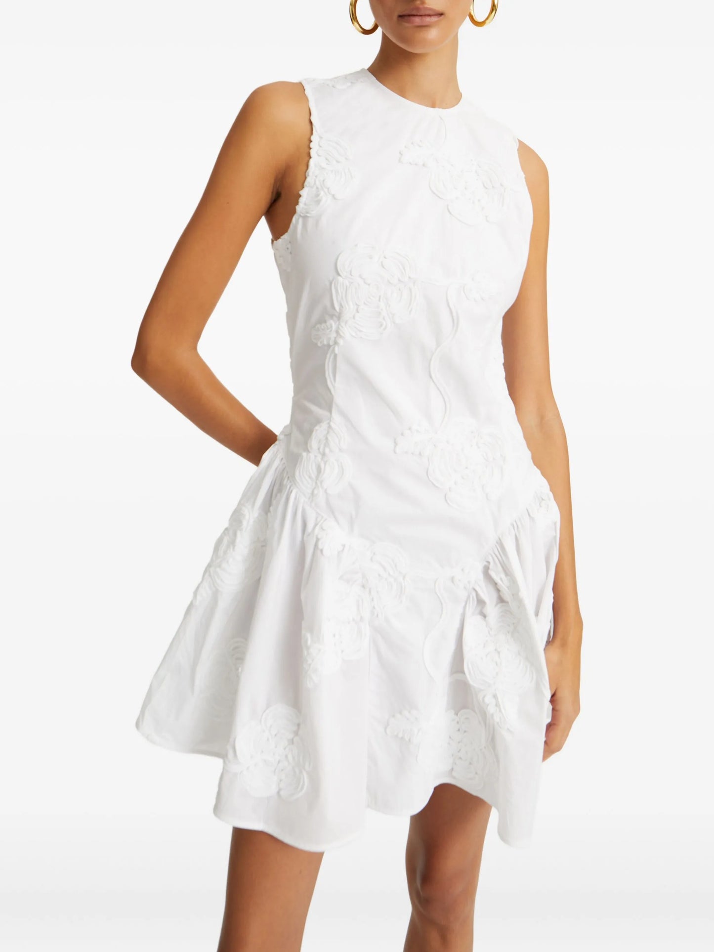 floral-embellished mini dress