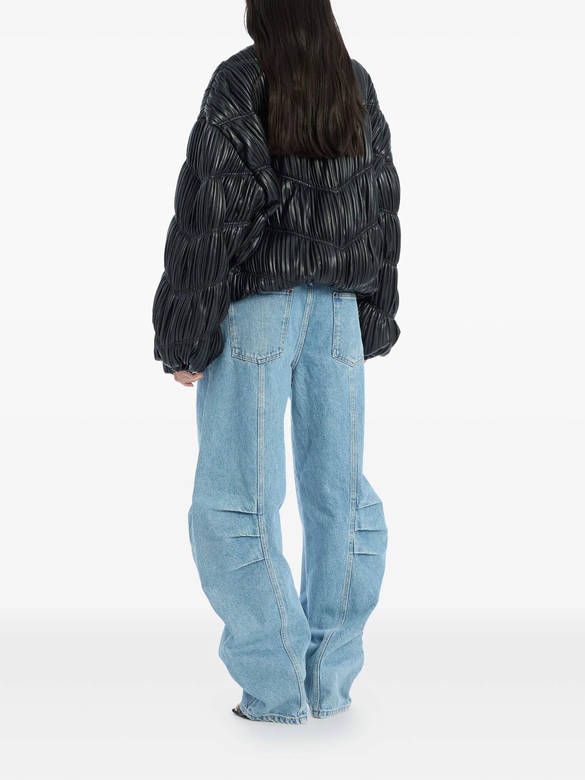 pleated bomber jacket