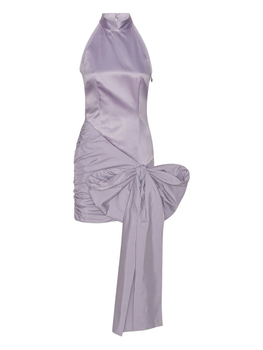 halter-neck bow-detail dress