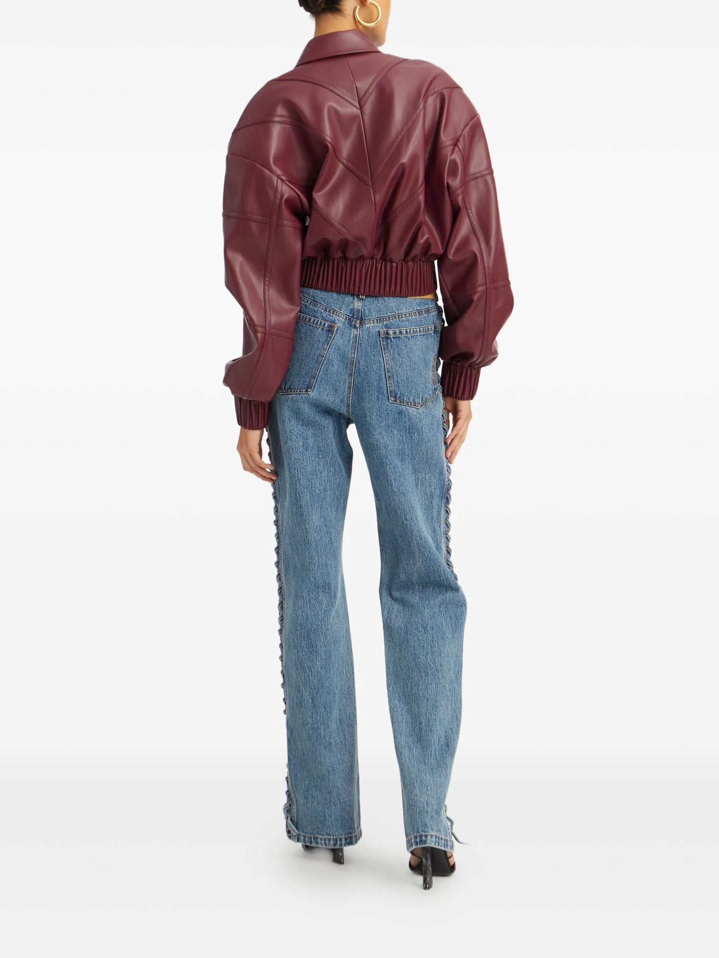 quilted panel bomber jacket