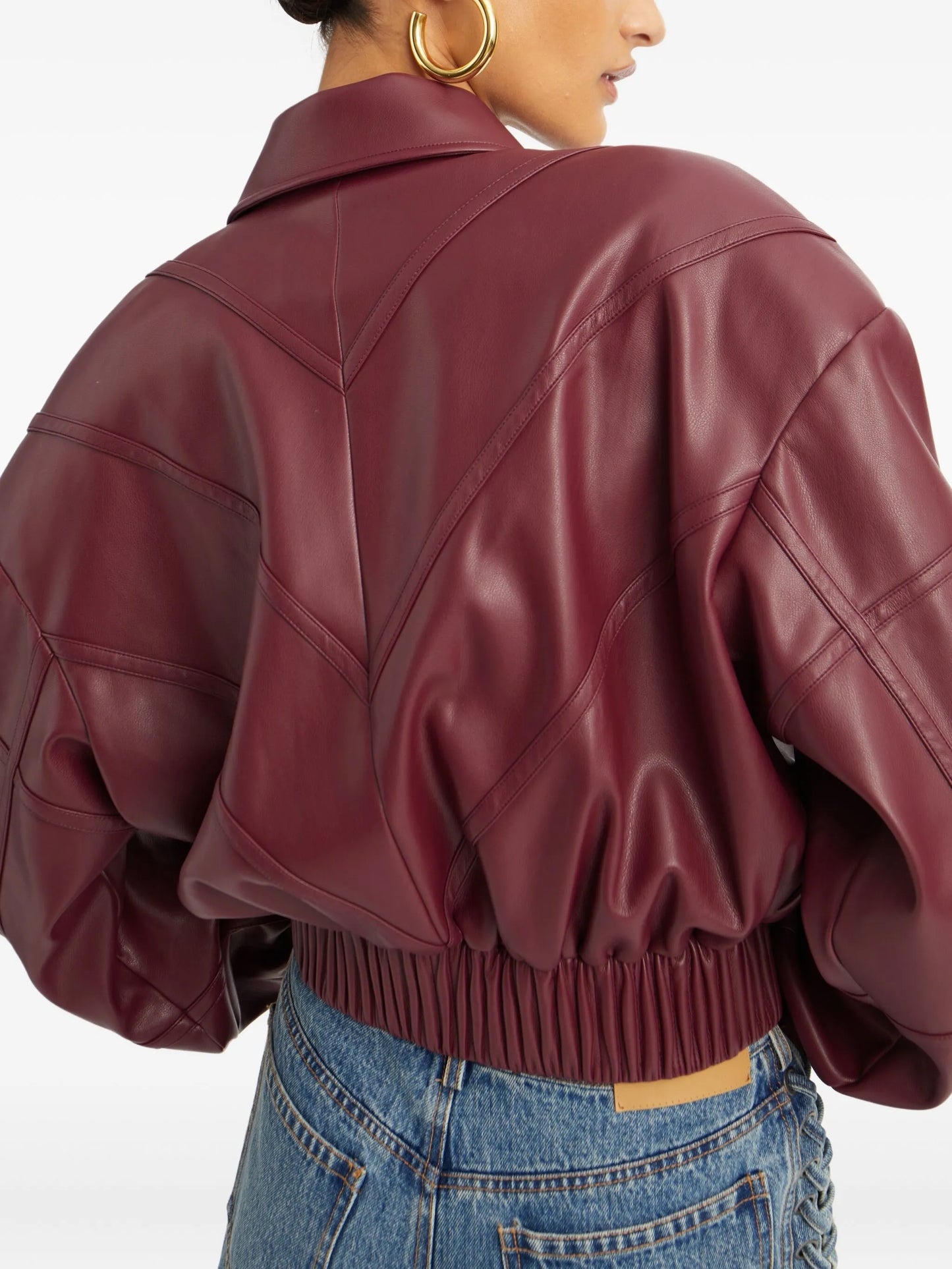 quilted panel bomber jacket