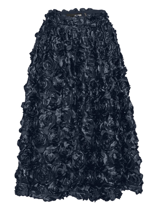 Sun rose-embellished maxi skirt