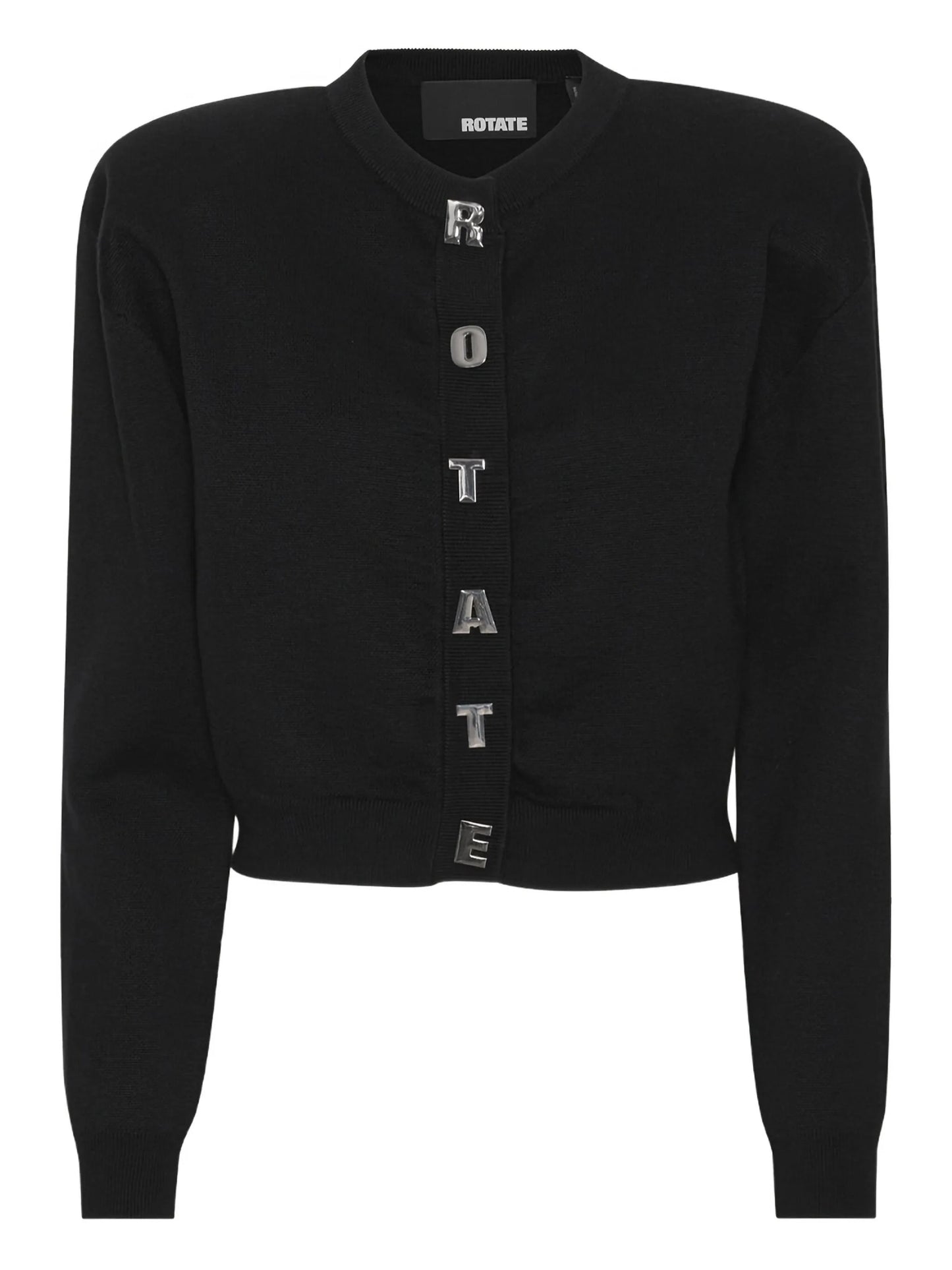 padded-shoulder button cardigan