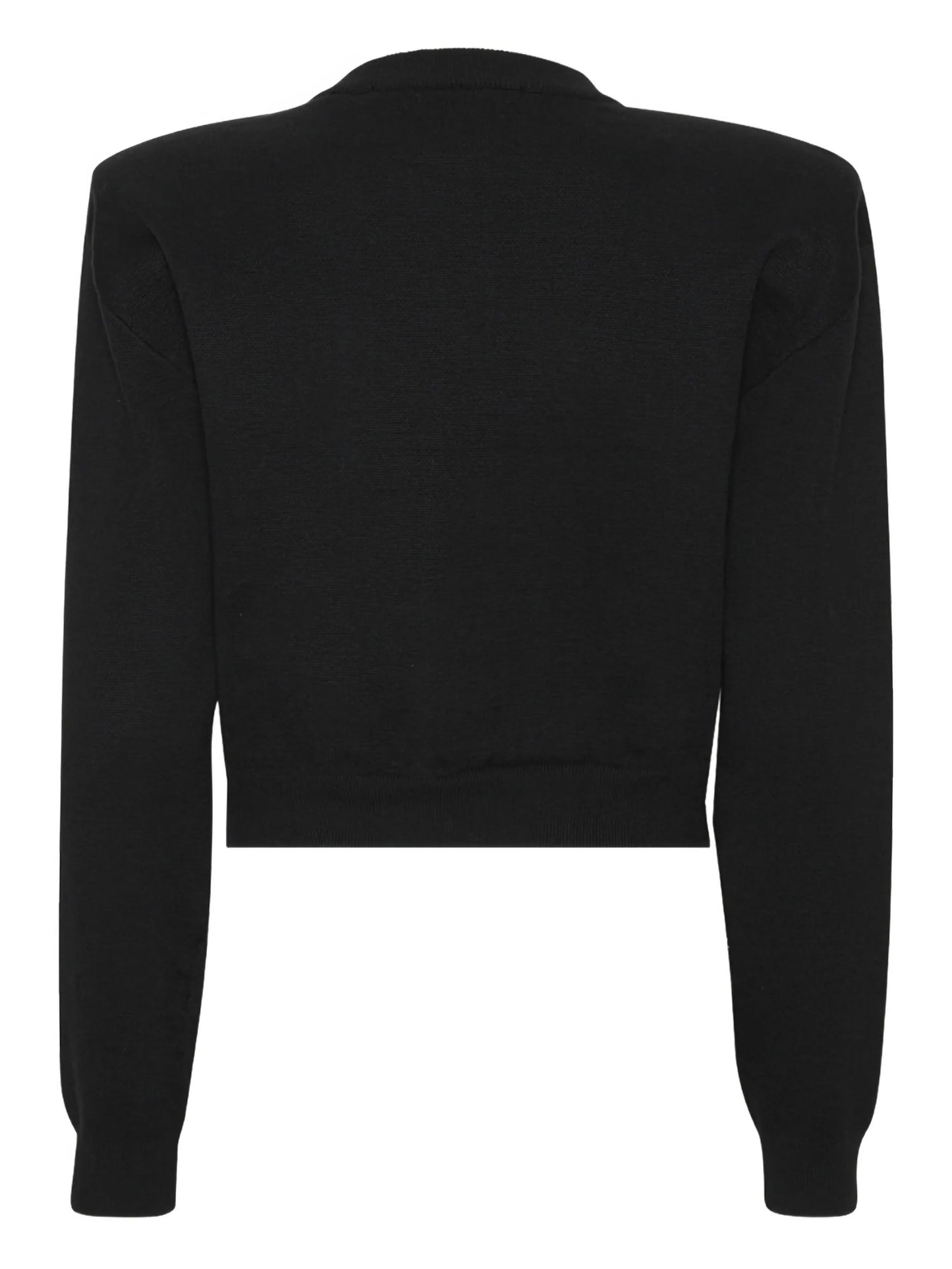 padded-shoulder button cardigan