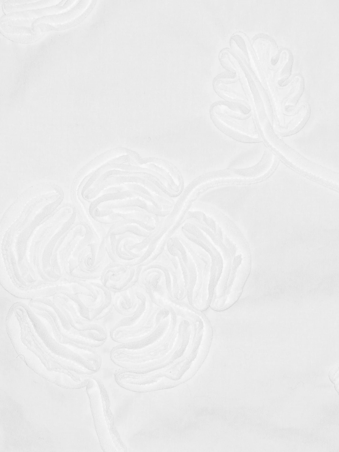 puff-sleeve floral-embroidered top