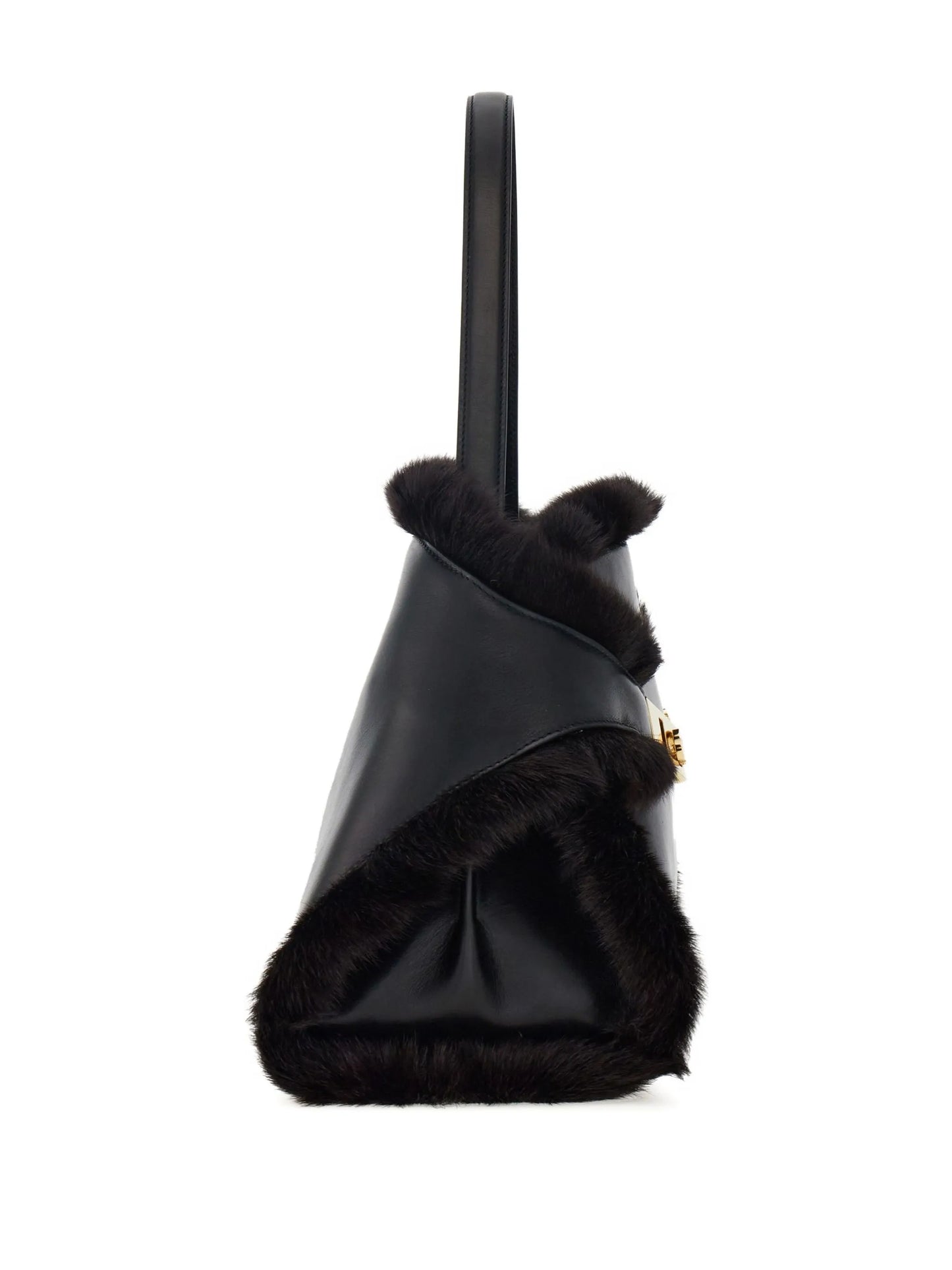 medium Hug Soft fur-trimmed shoulder bag