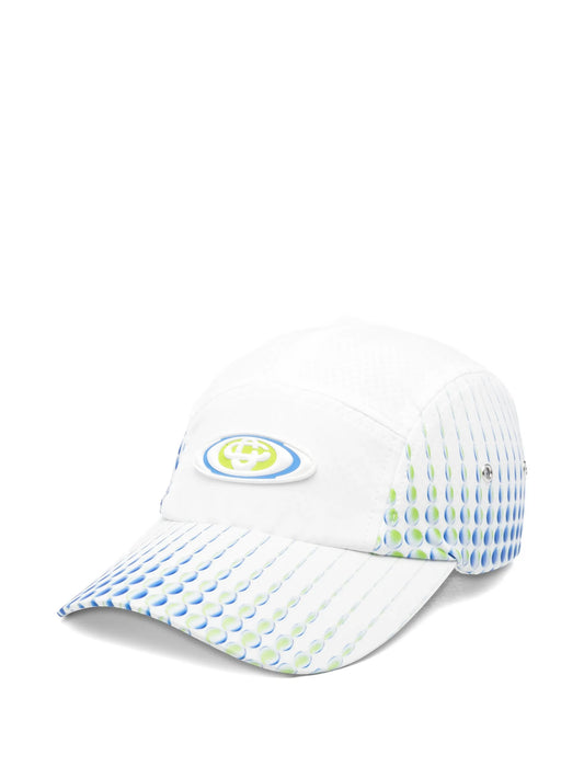 logo-appliqué patterned baseball cap