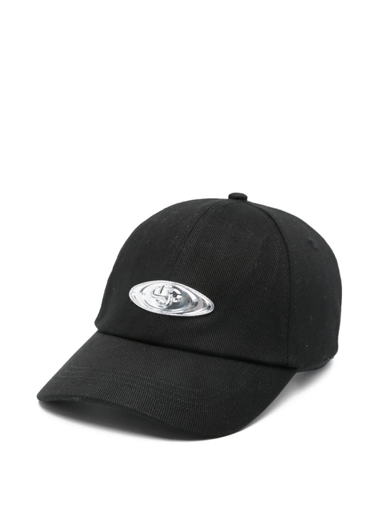 warped-logo baseball cap