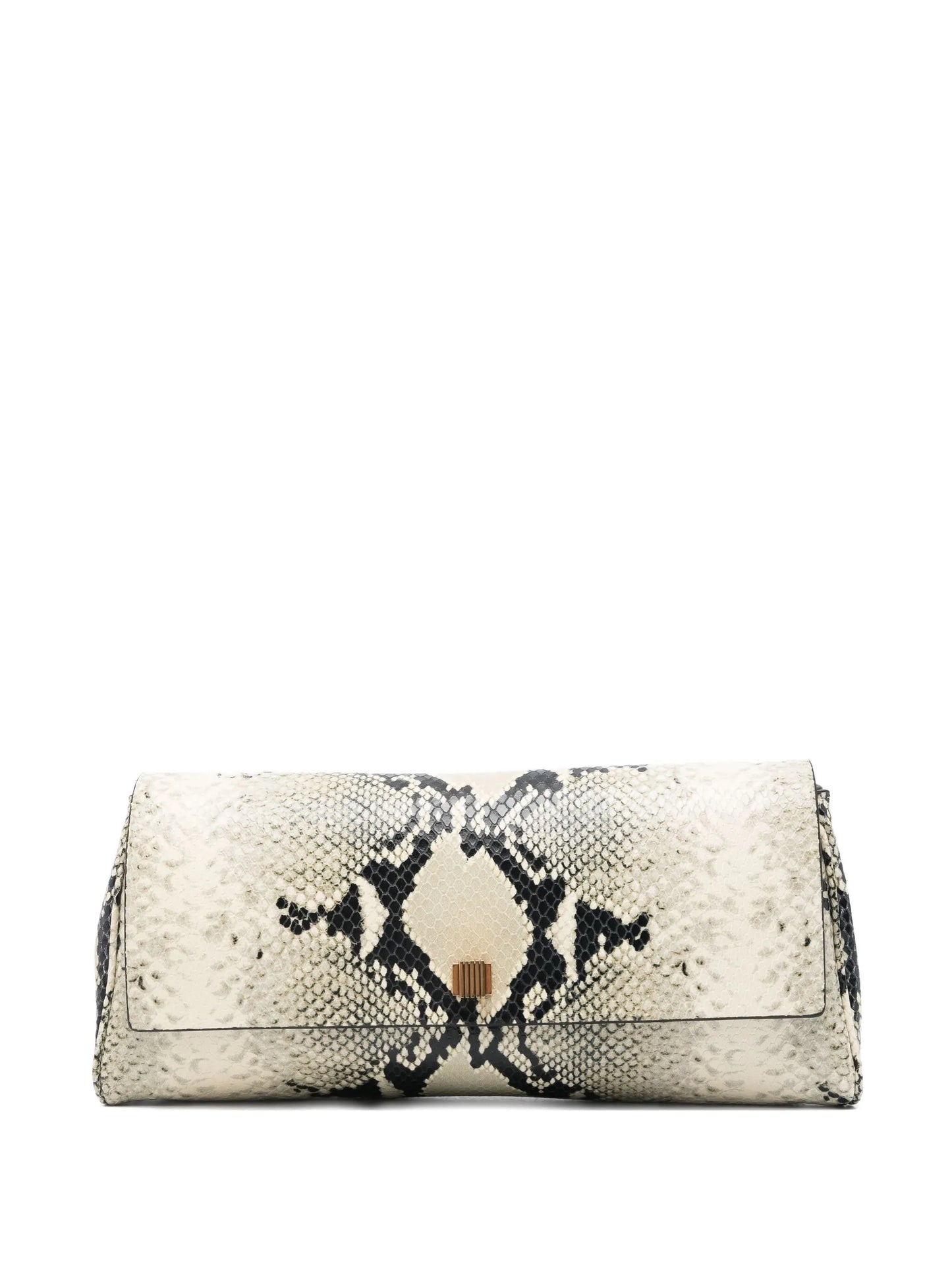 snakeskin flap clutch