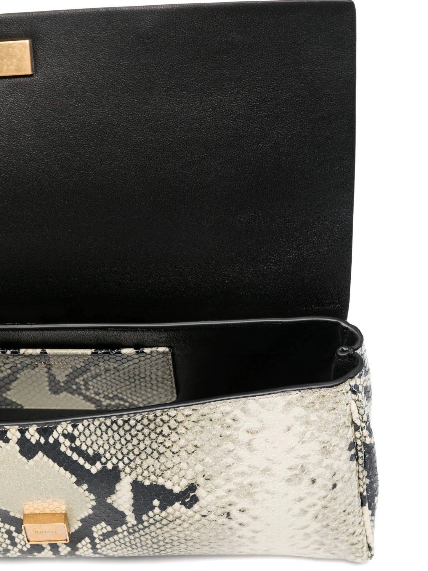 snakeskin flap clutch