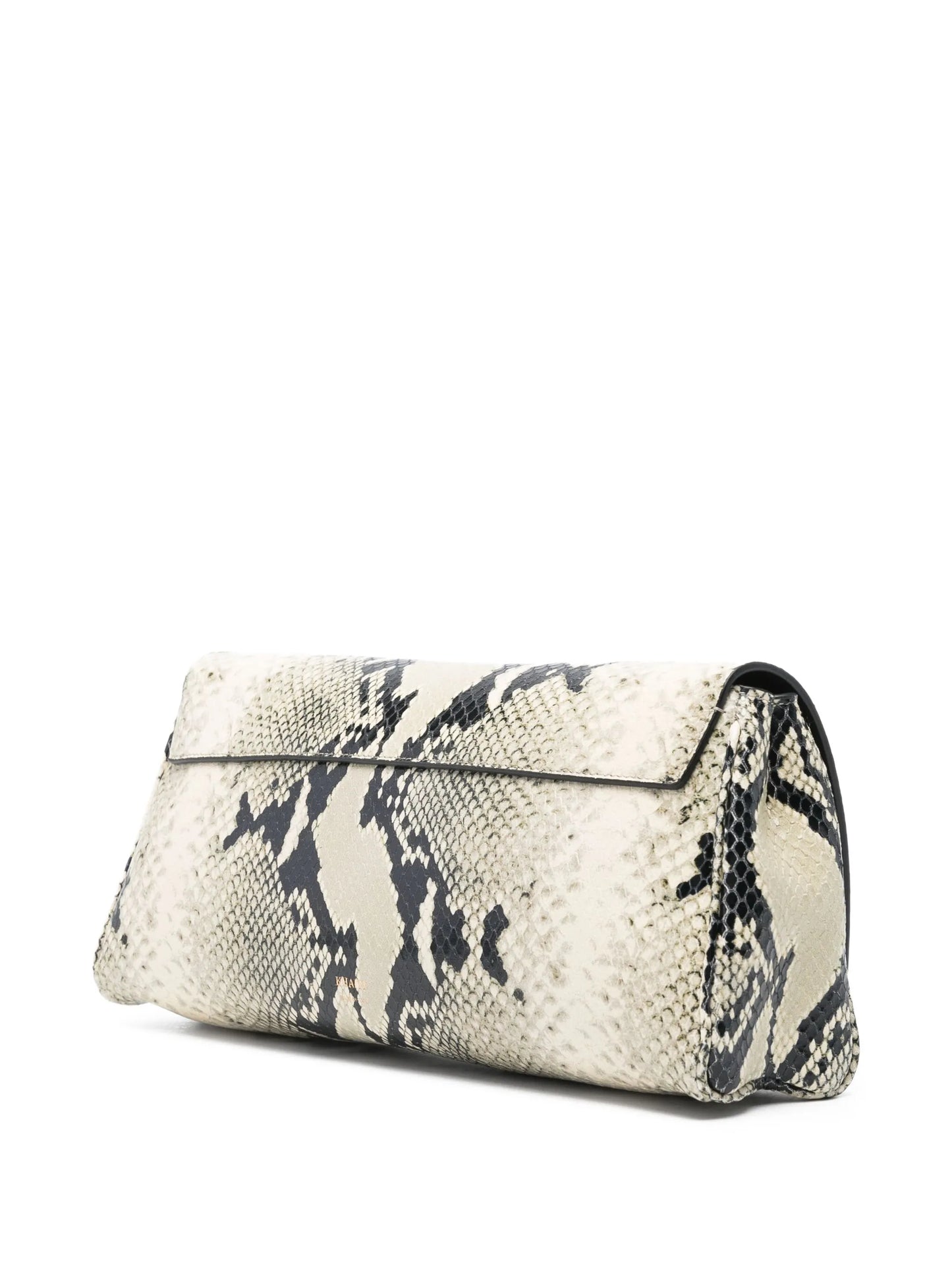 snakeskin flap clutch
