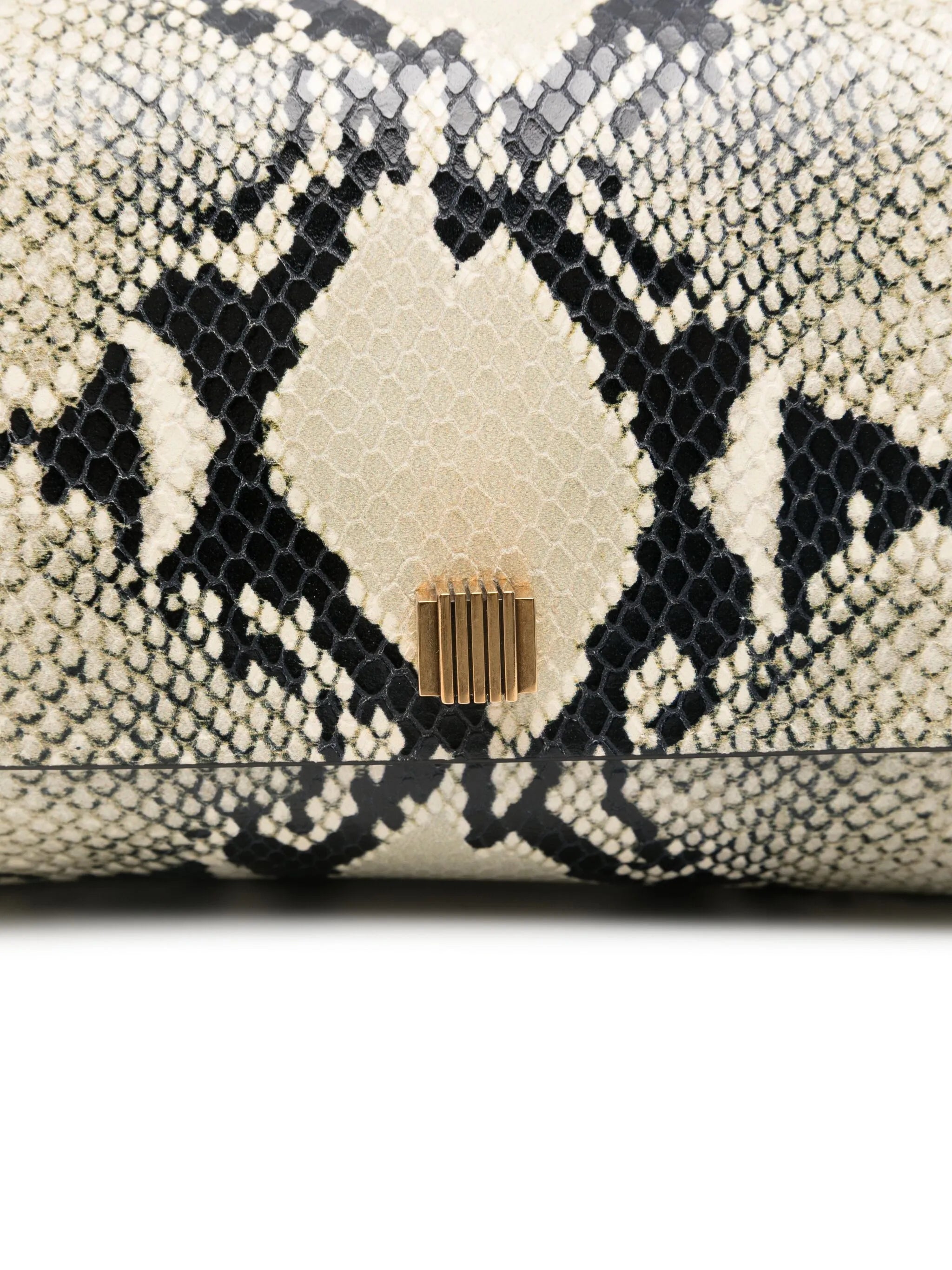 snakeskin flap clutch