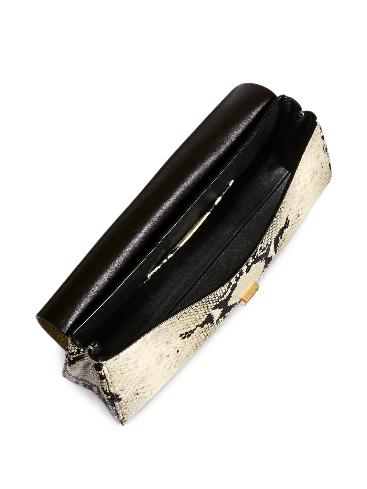 snakeskin flap clutch