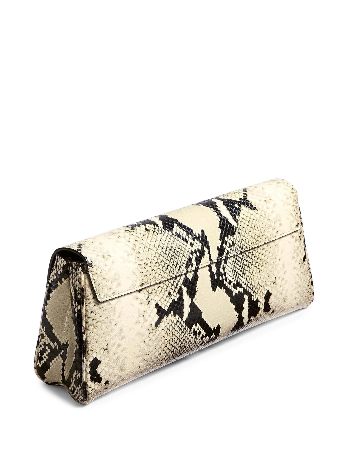 snakeskin flap clutch