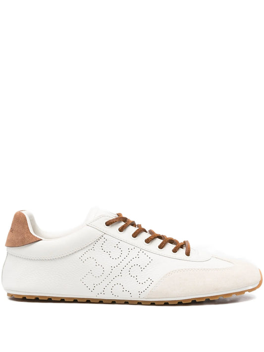 Travel leather perforated sneakers