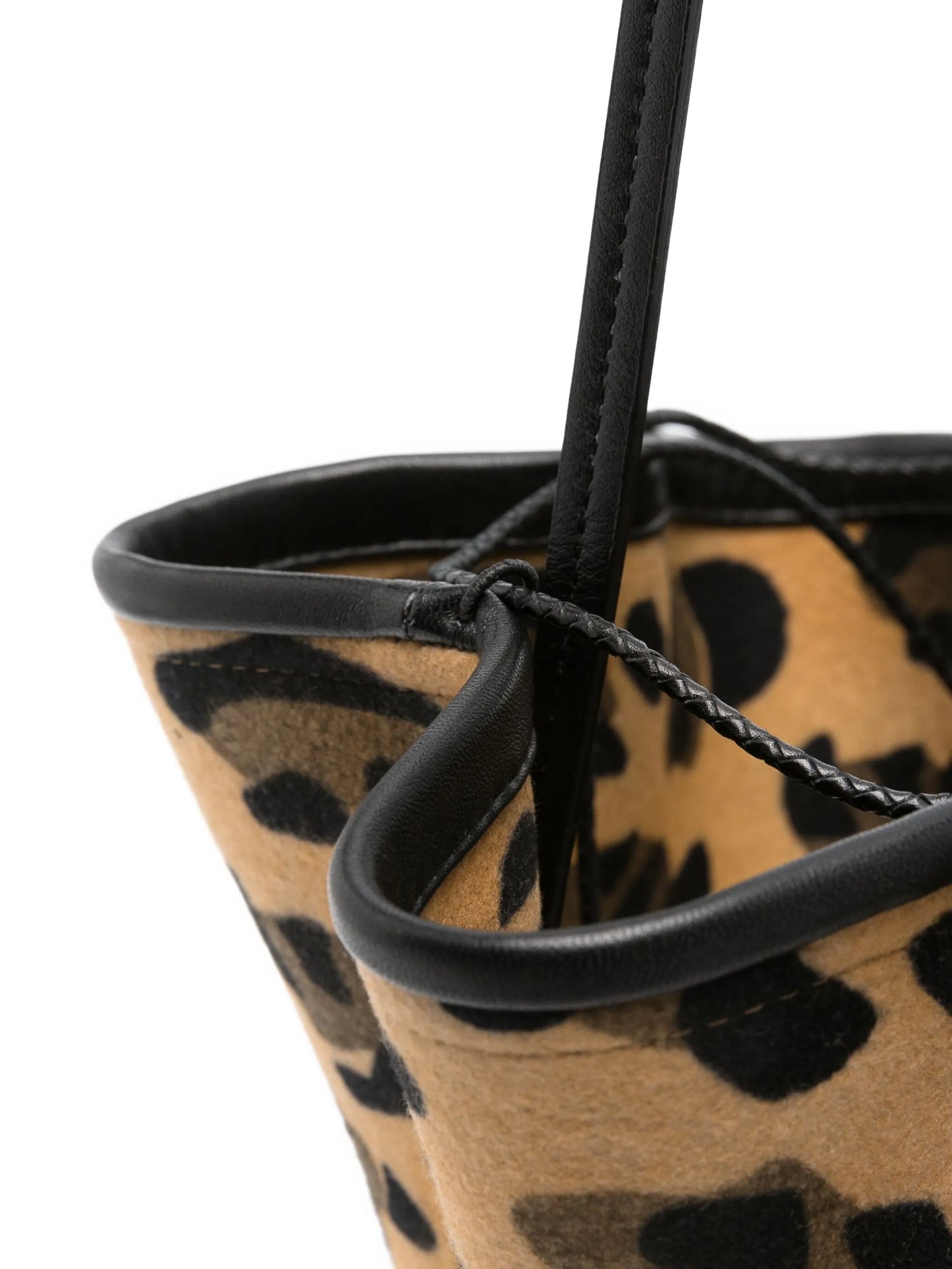 leopard-print ruffled bucket bag