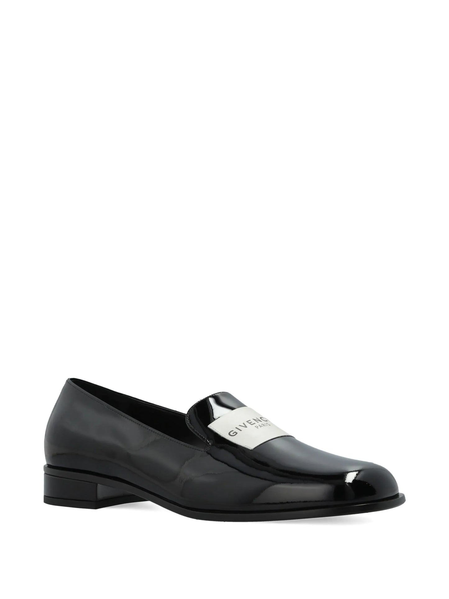 logo-plaque patent leather loafers