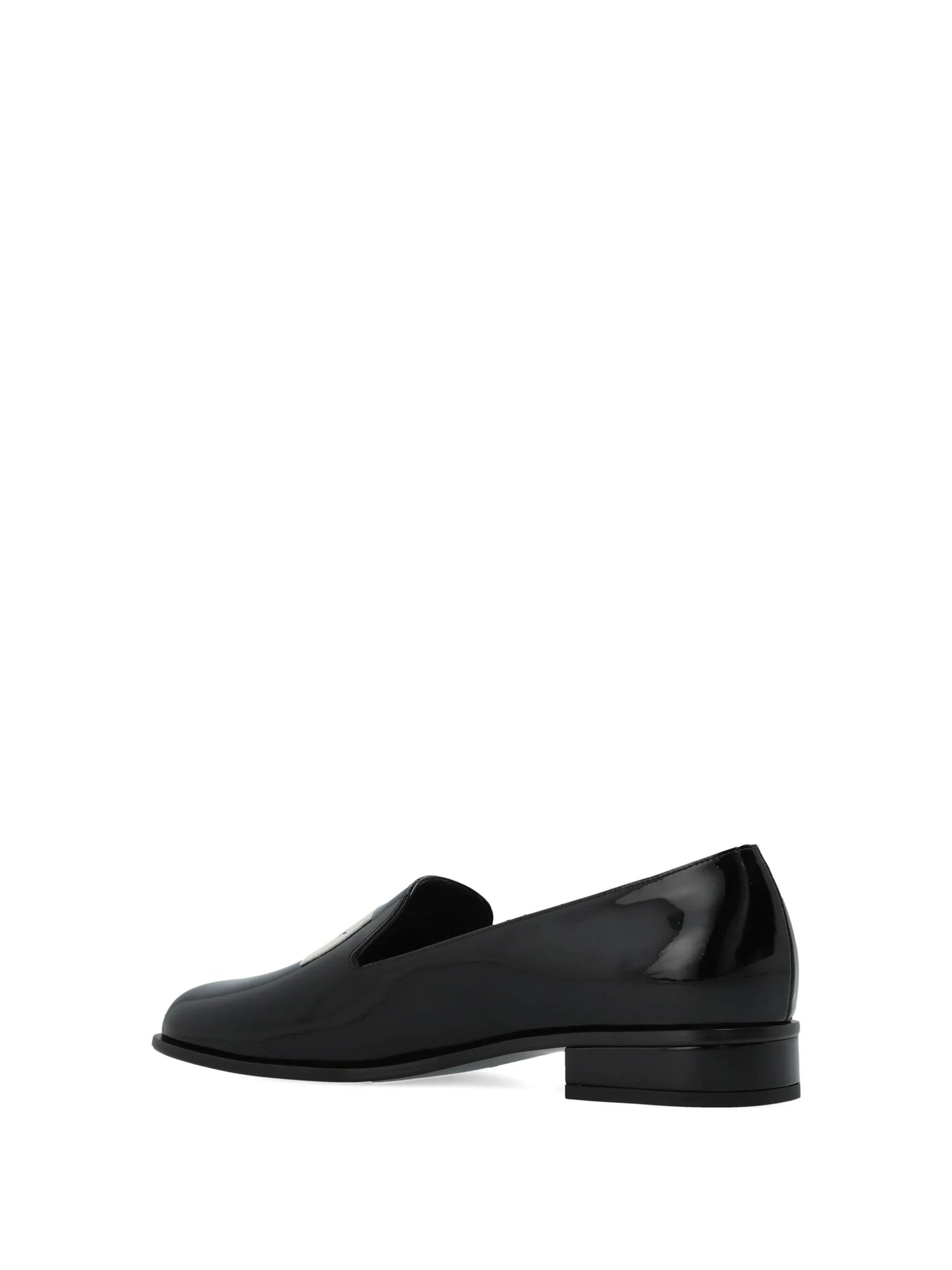 logo-plaque patent leather loafers