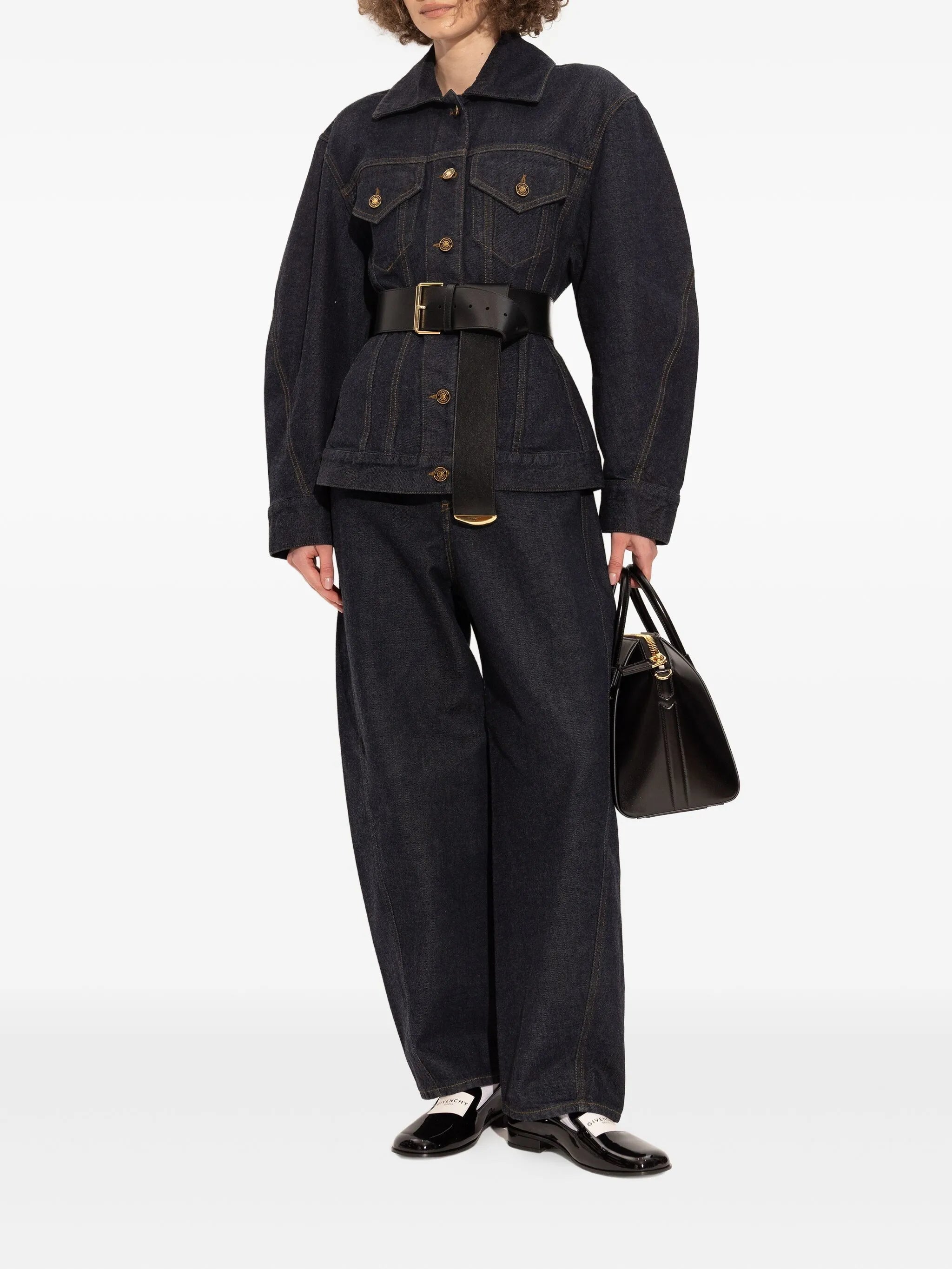 logo-plaque patent leather loafers