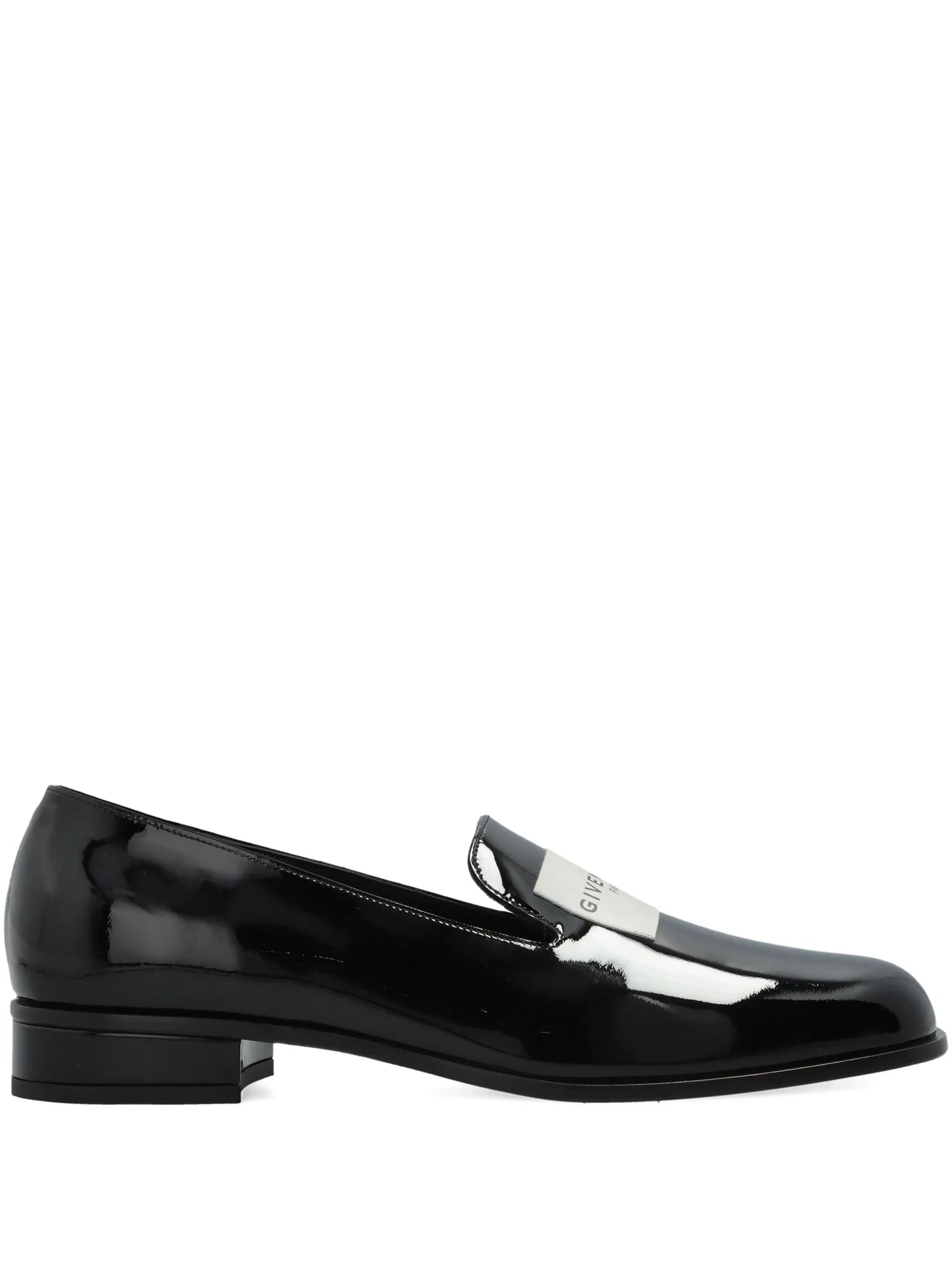 logo-plaque patent leather loafers