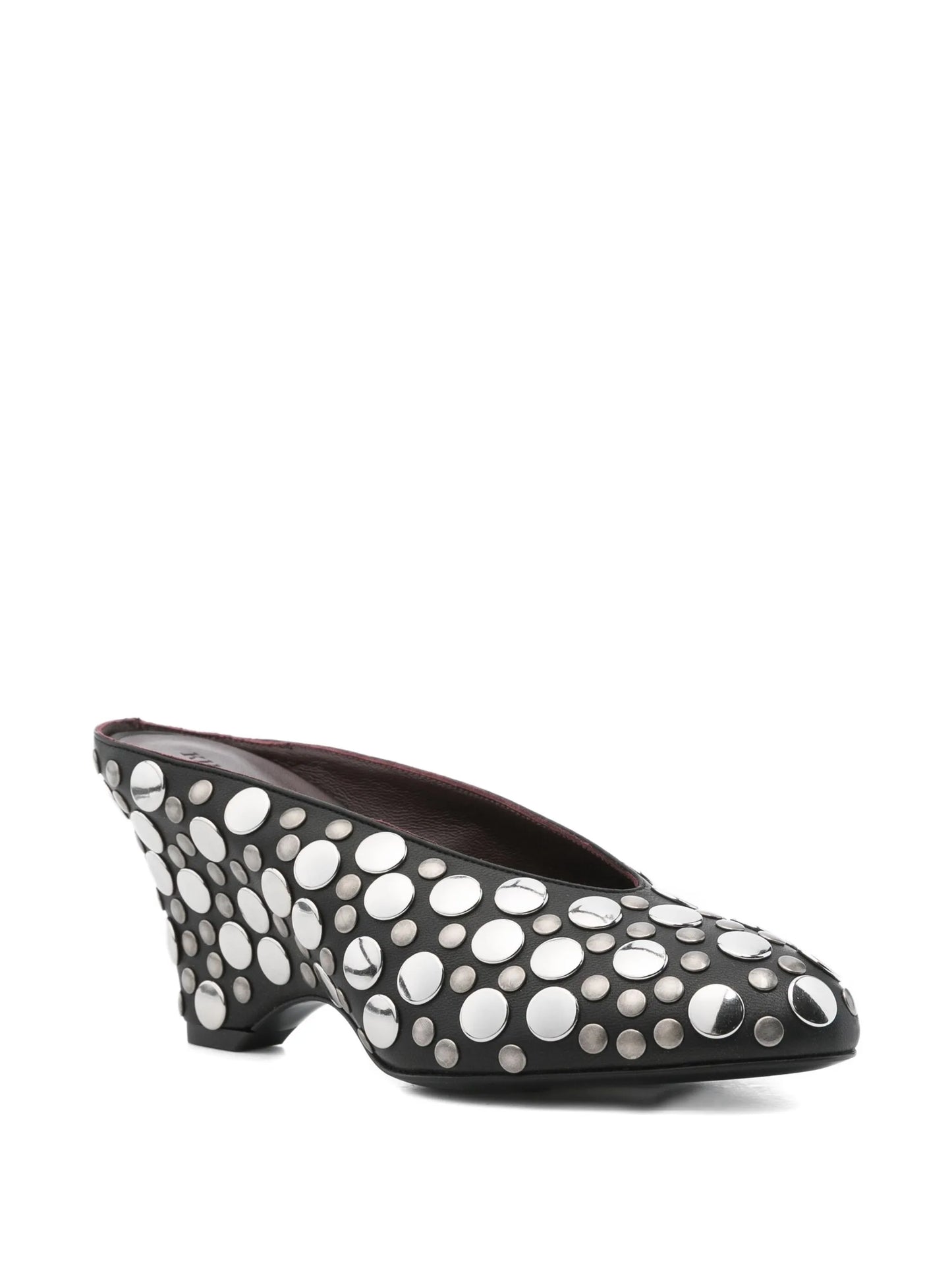 70mm metallic-studded heeled mules