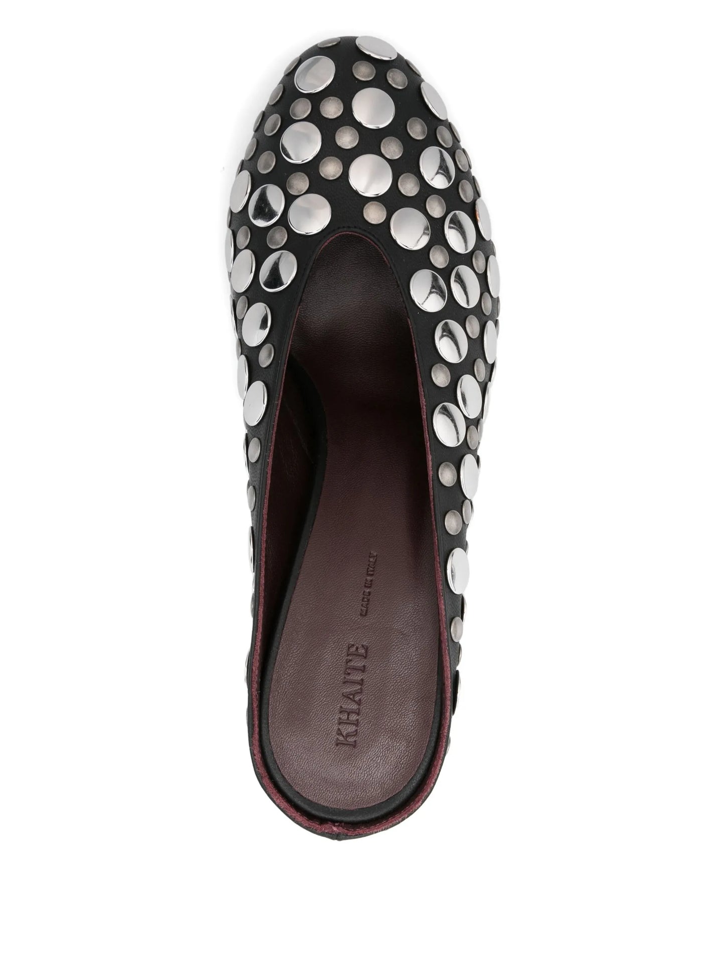 70mm metallic-studded heeled mules