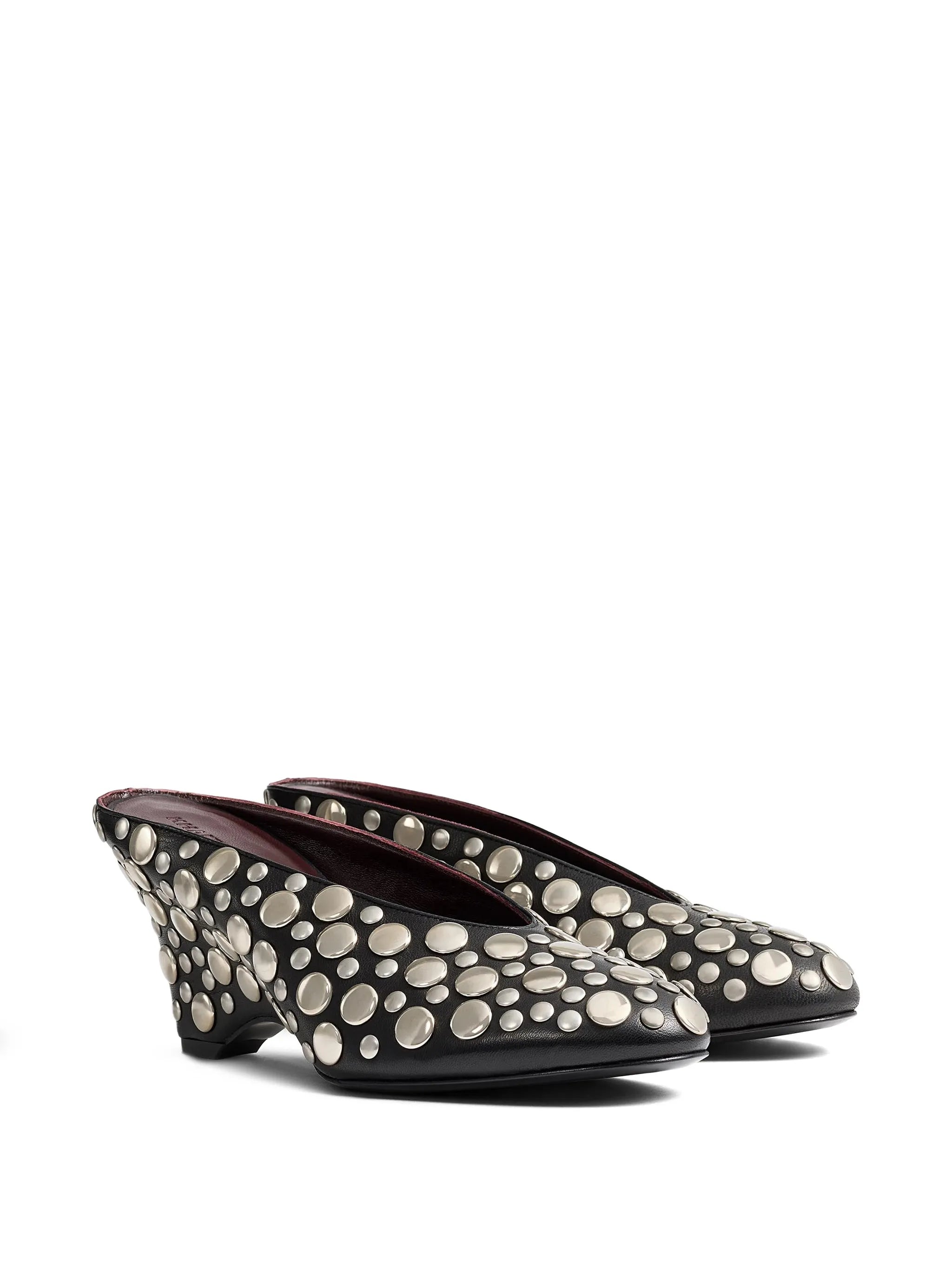 Cloak wedge mules
