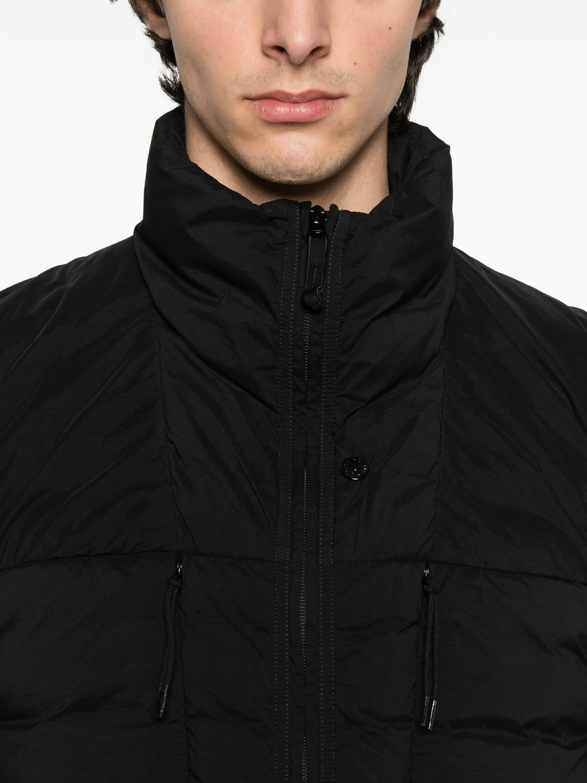 quilted high-neck vest
