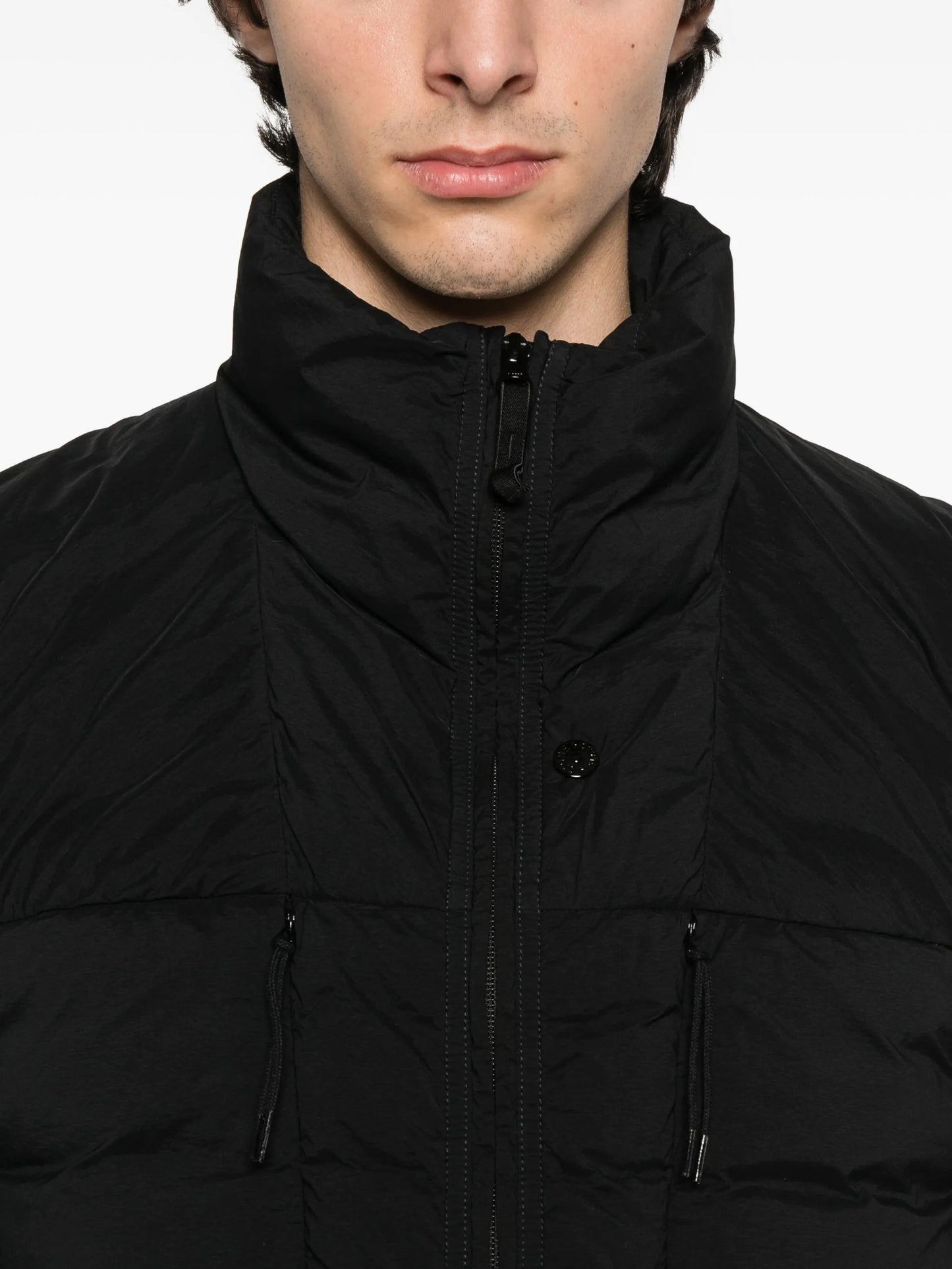 quilted high-neck vest