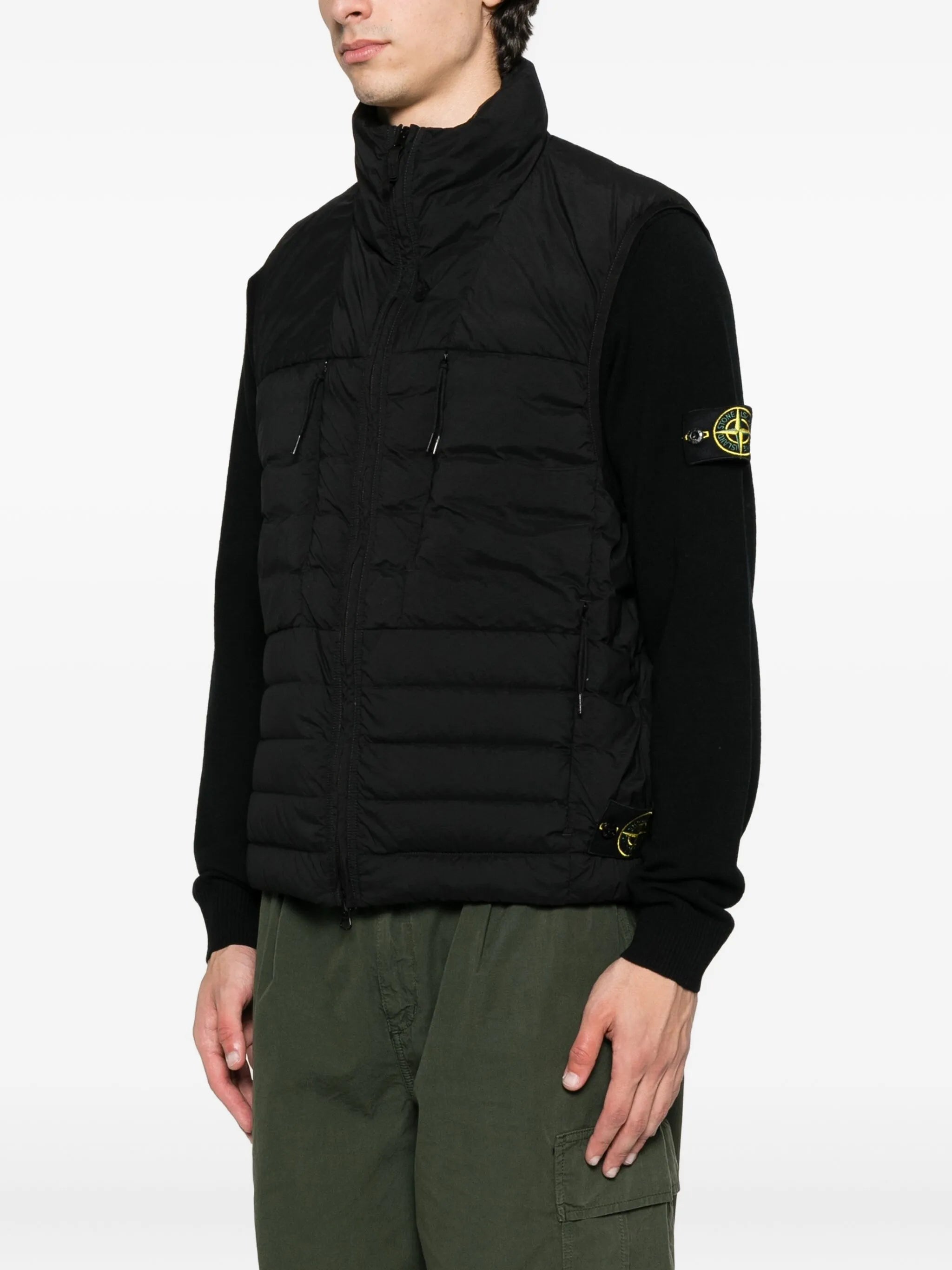 quilted high-neck vest