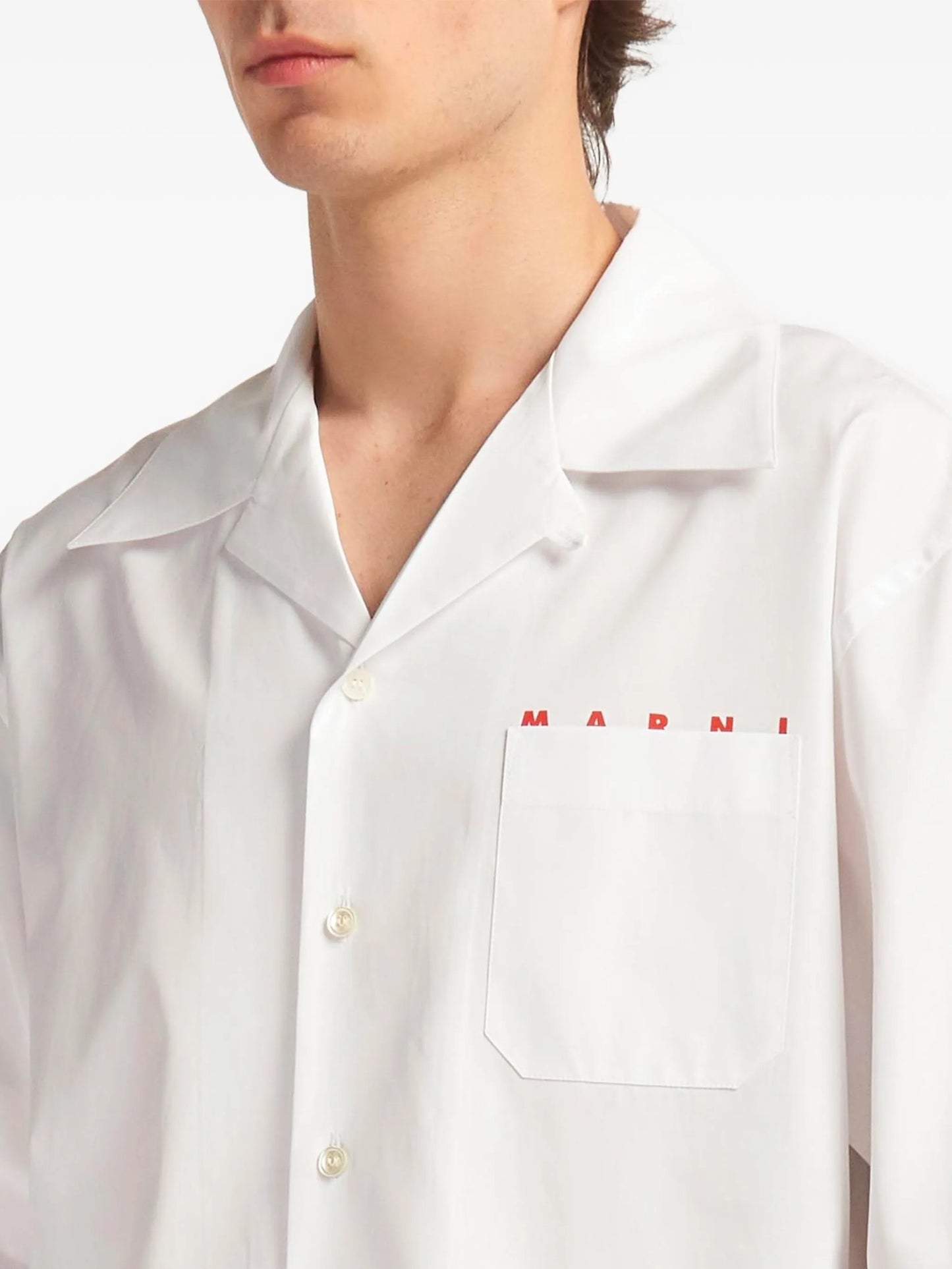 logo-print bowling shirt