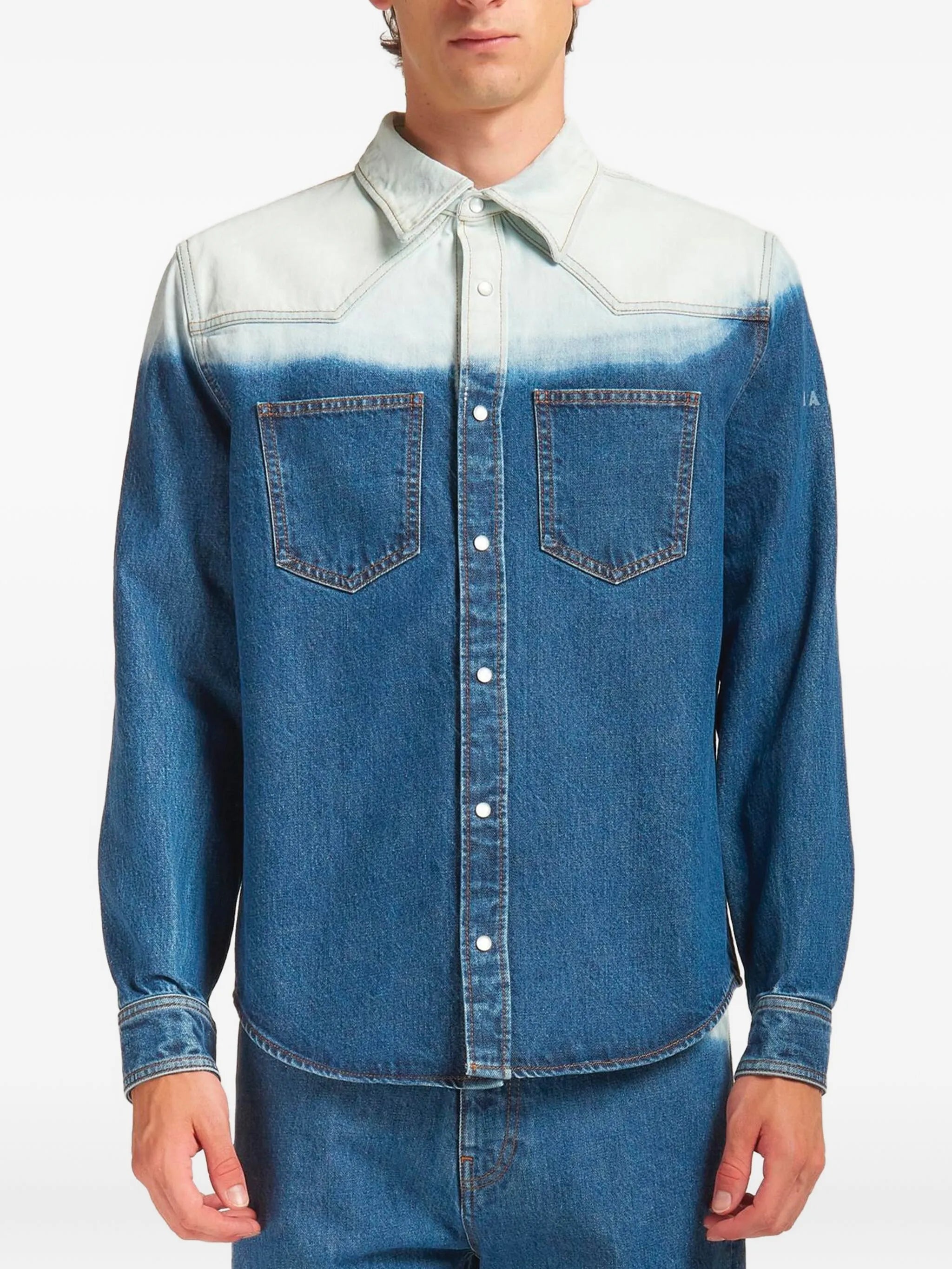 dip-dye denim shirt