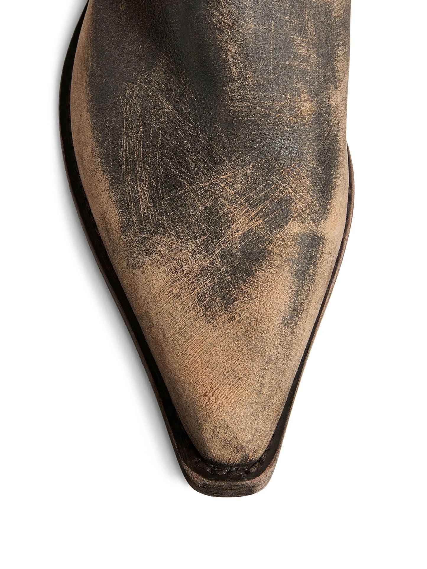 calf leather pointed-toe boots