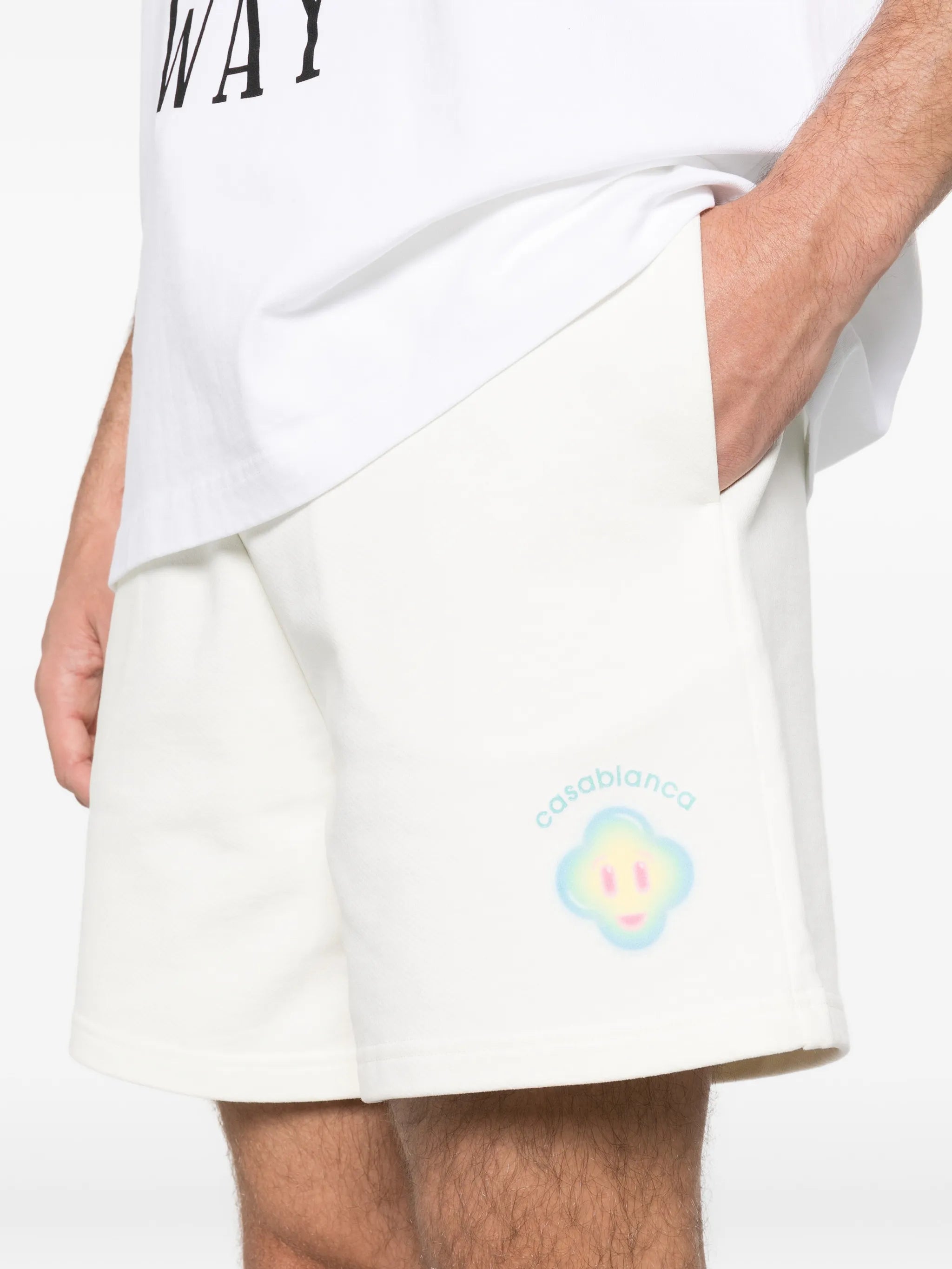 Airbrush Smiley drawstring shorts