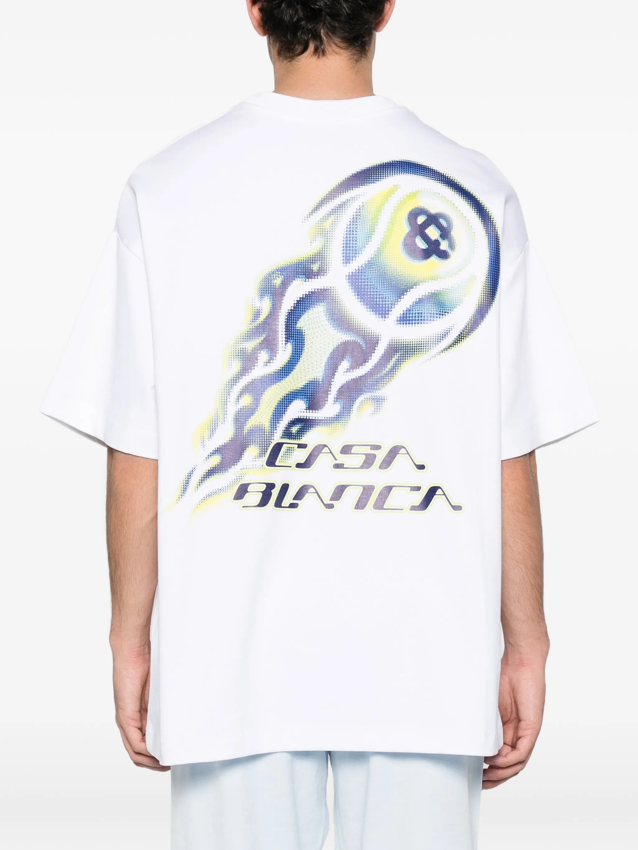 flaming tennis ball tee T-shirt