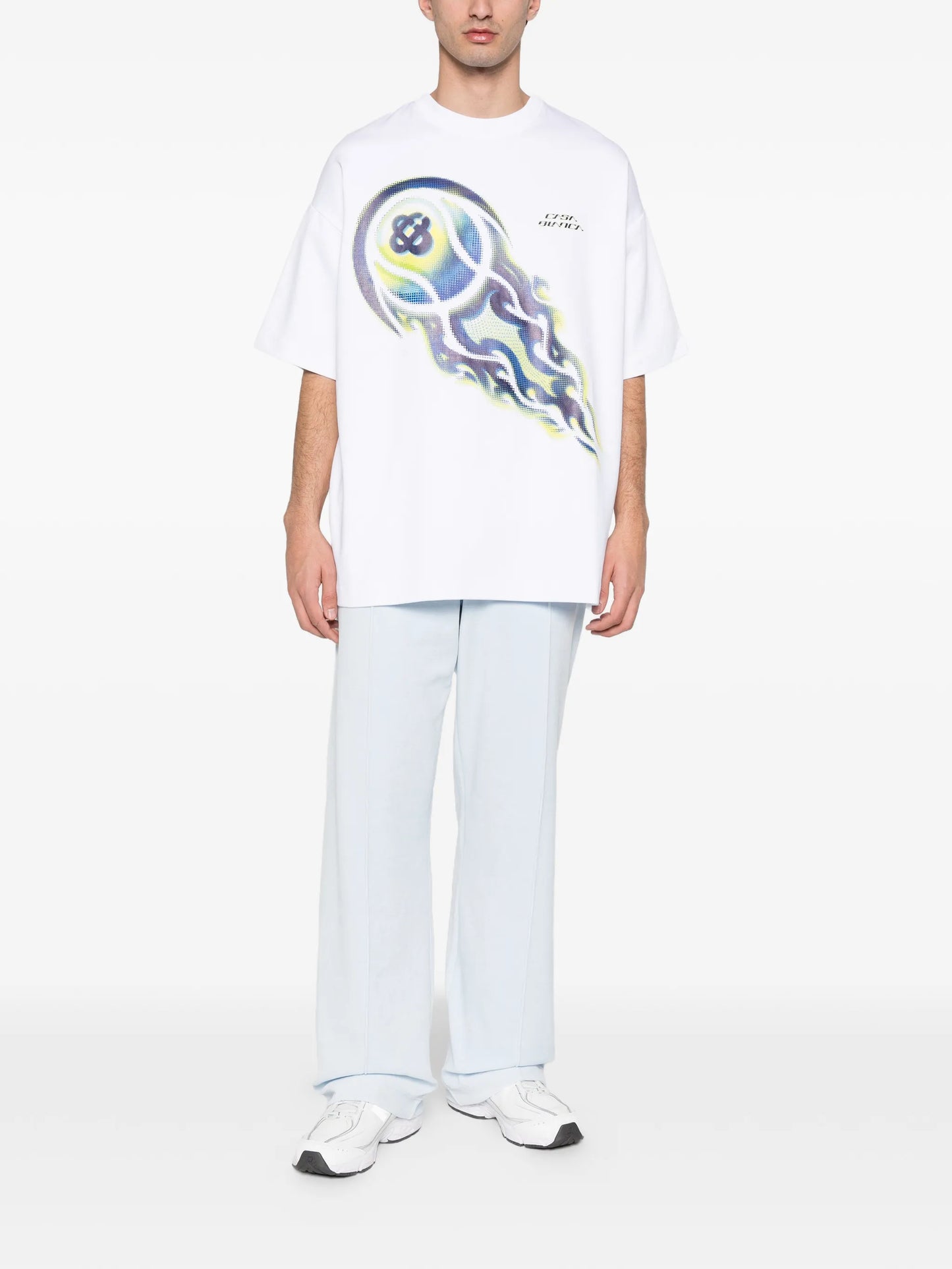 flaming tennis ball tee T-shirt