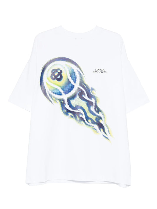 Flaming Tennis Ball short sleeve T-shirt