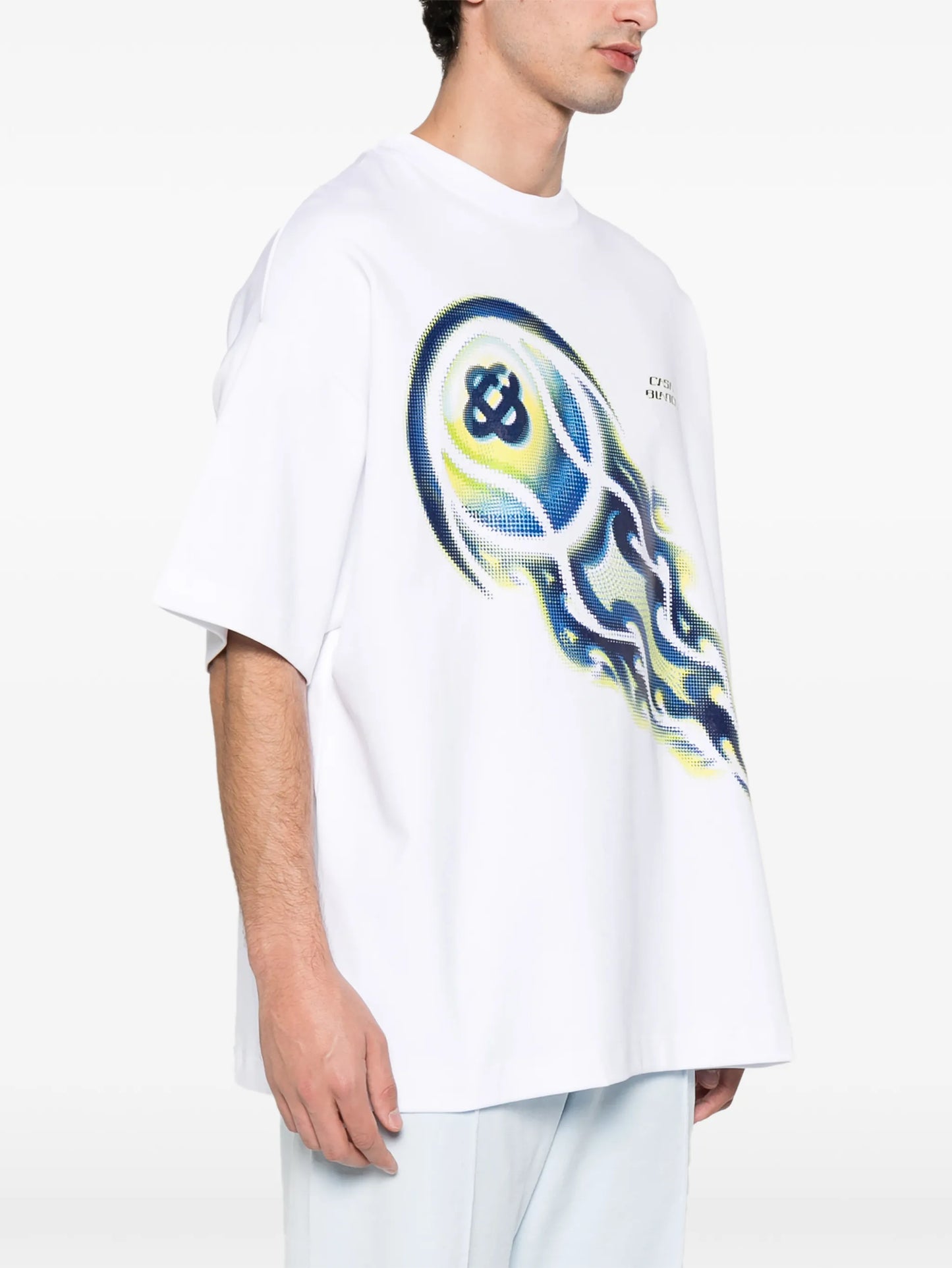 flaming tennis ball tee T-shirt